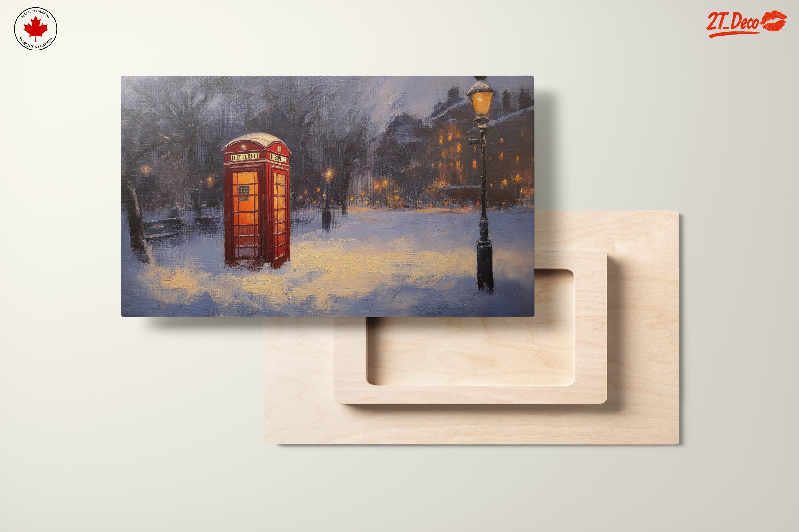 Winter City Landscape with Phone Booth - Image 11