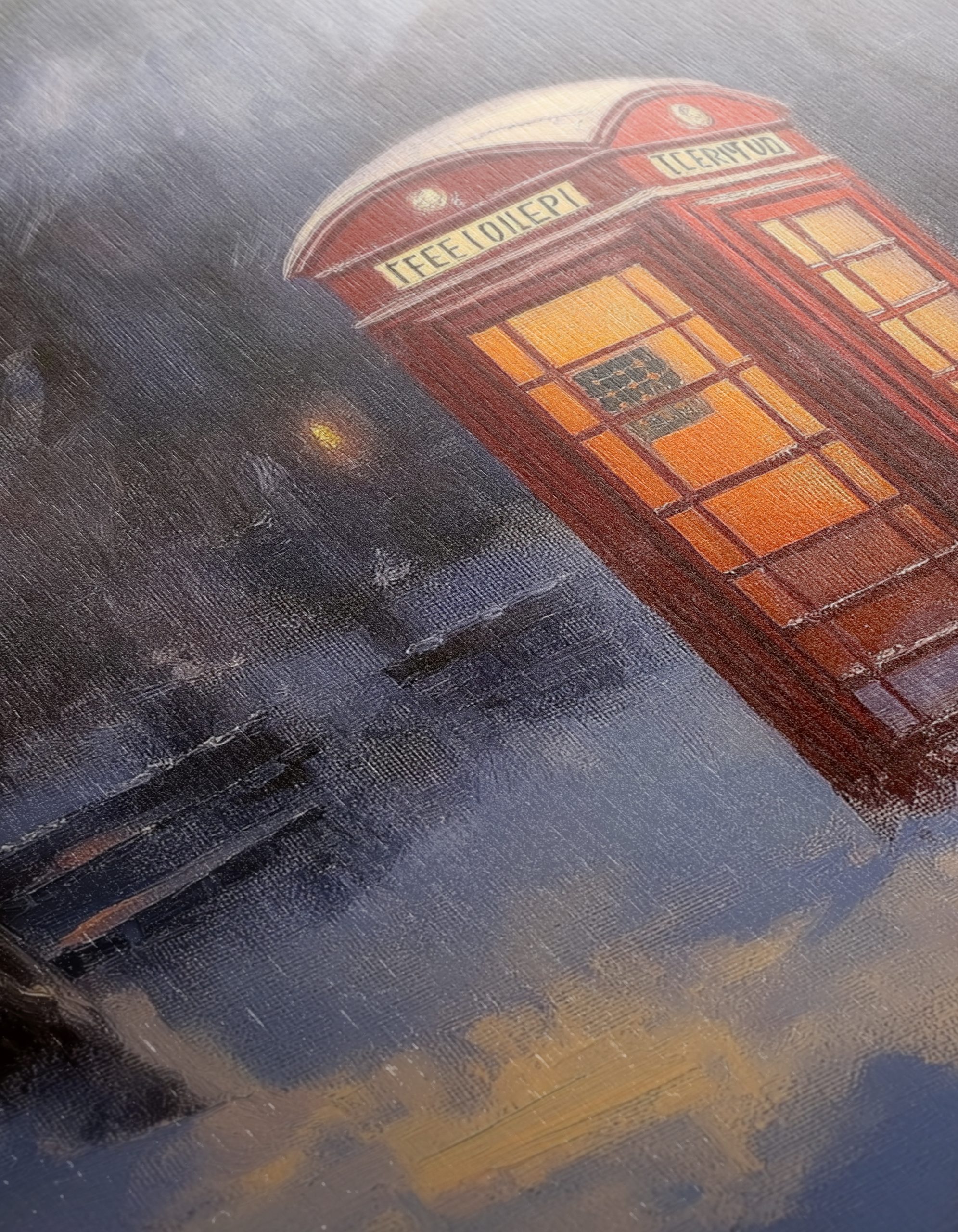 Winter City Landscape with Phone Booth - Image 12