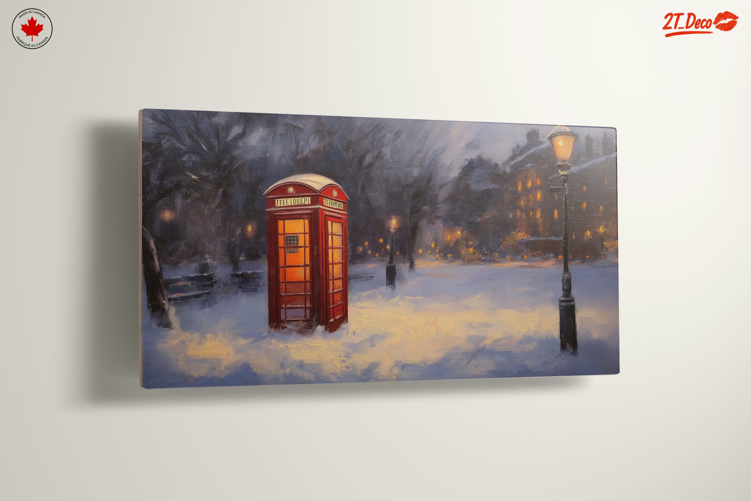 Winter City Landscape with Phone Booth - Image 13