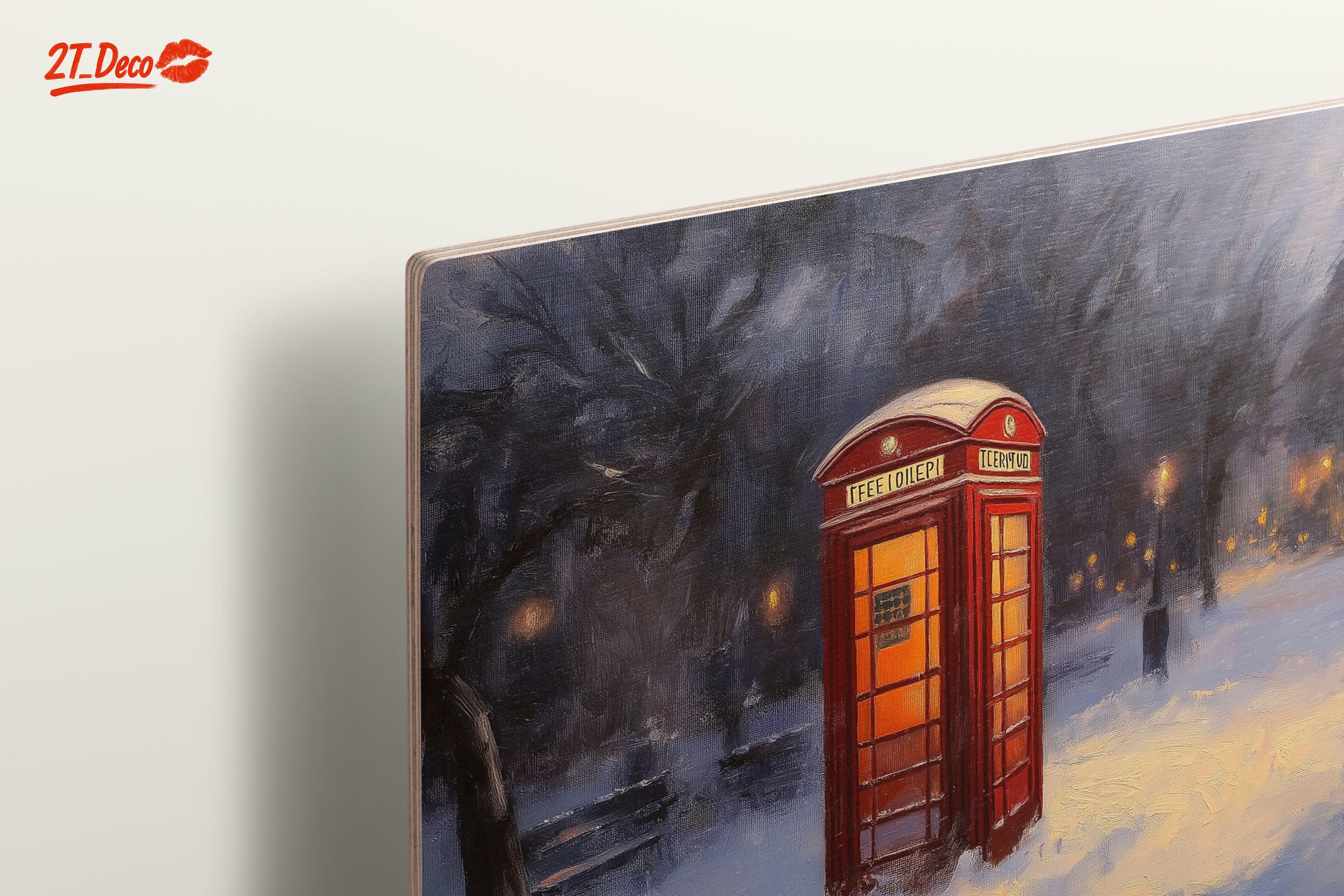Winter City Landscape with Phone Booth - Image 15