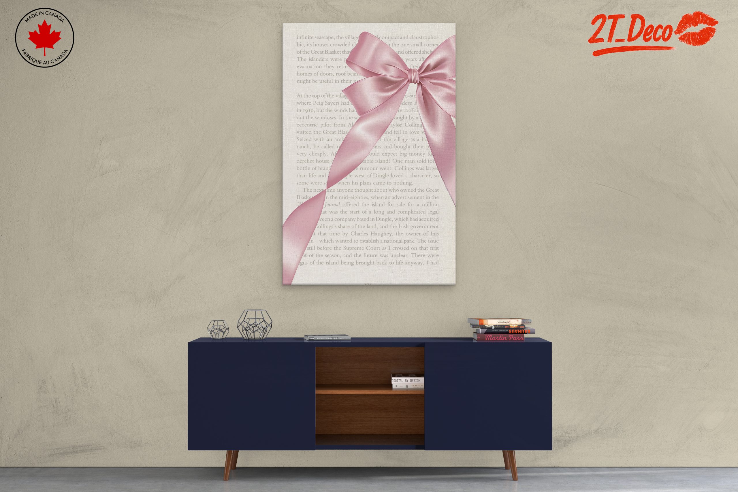 Elegant Floral Bow Art - Image 3