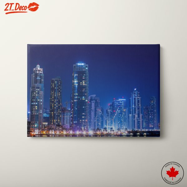 Stunning Night Cityscape With Illuminated Skyscrapers