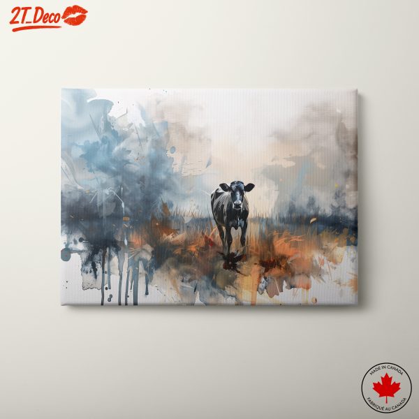 Cow in Abstract Landscape Art