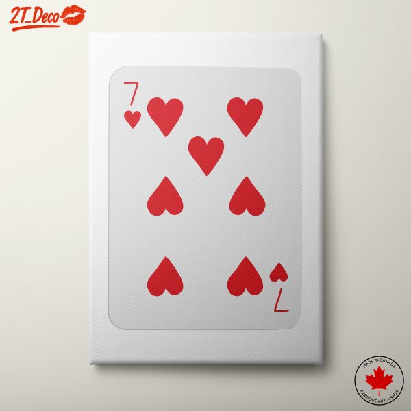 Seven of Hearts Playing Card Art