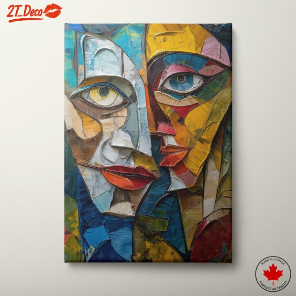 Stylized Abstract Figure Art of Human Faces