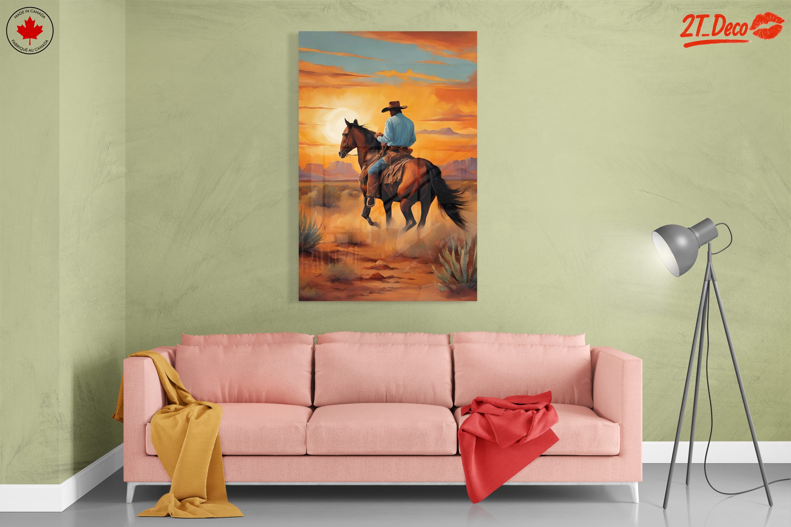 Cowboy Riding Through Sunset Landscape - Image 7