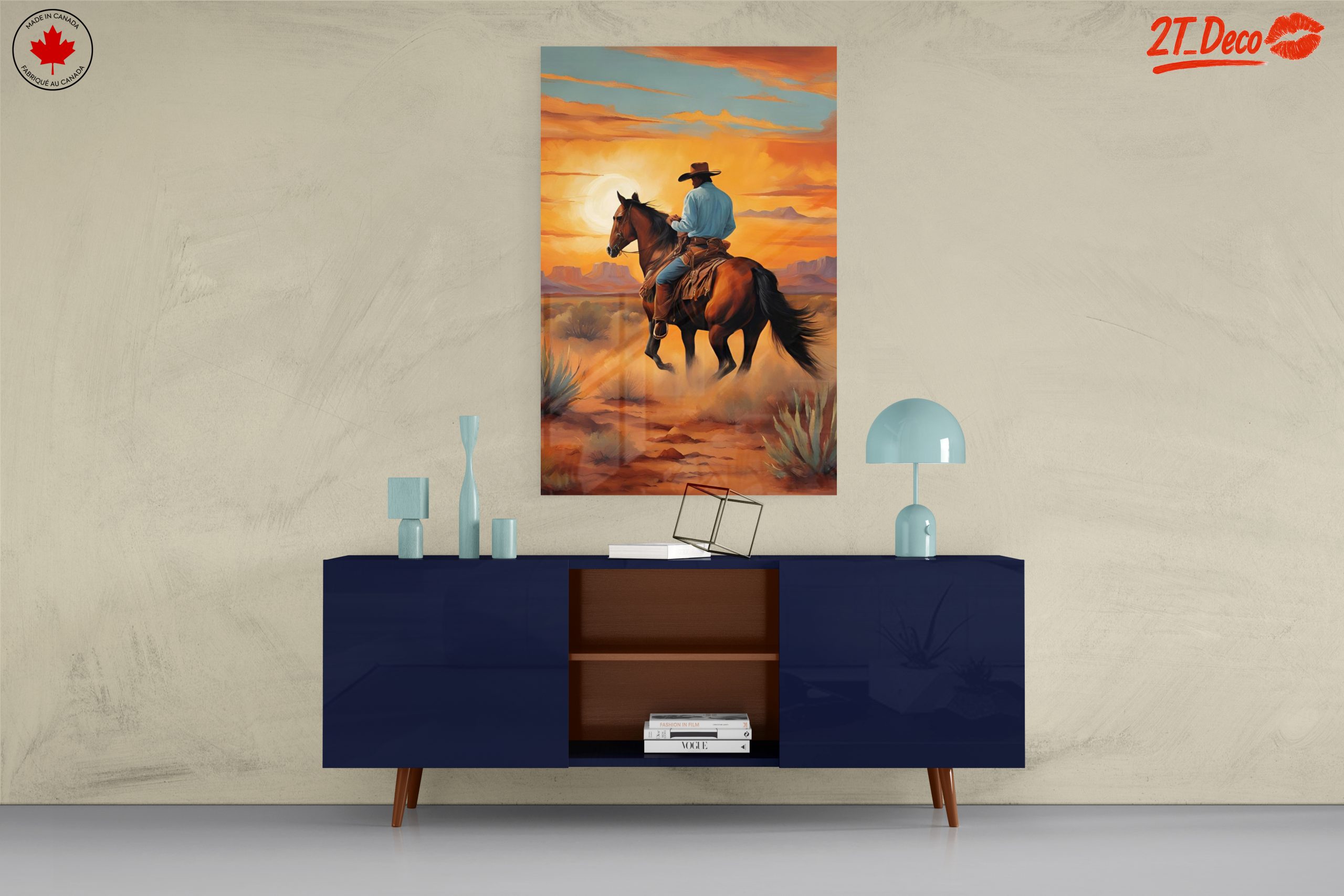 Cowboy Riding Through Sunset Landscape - Image 8