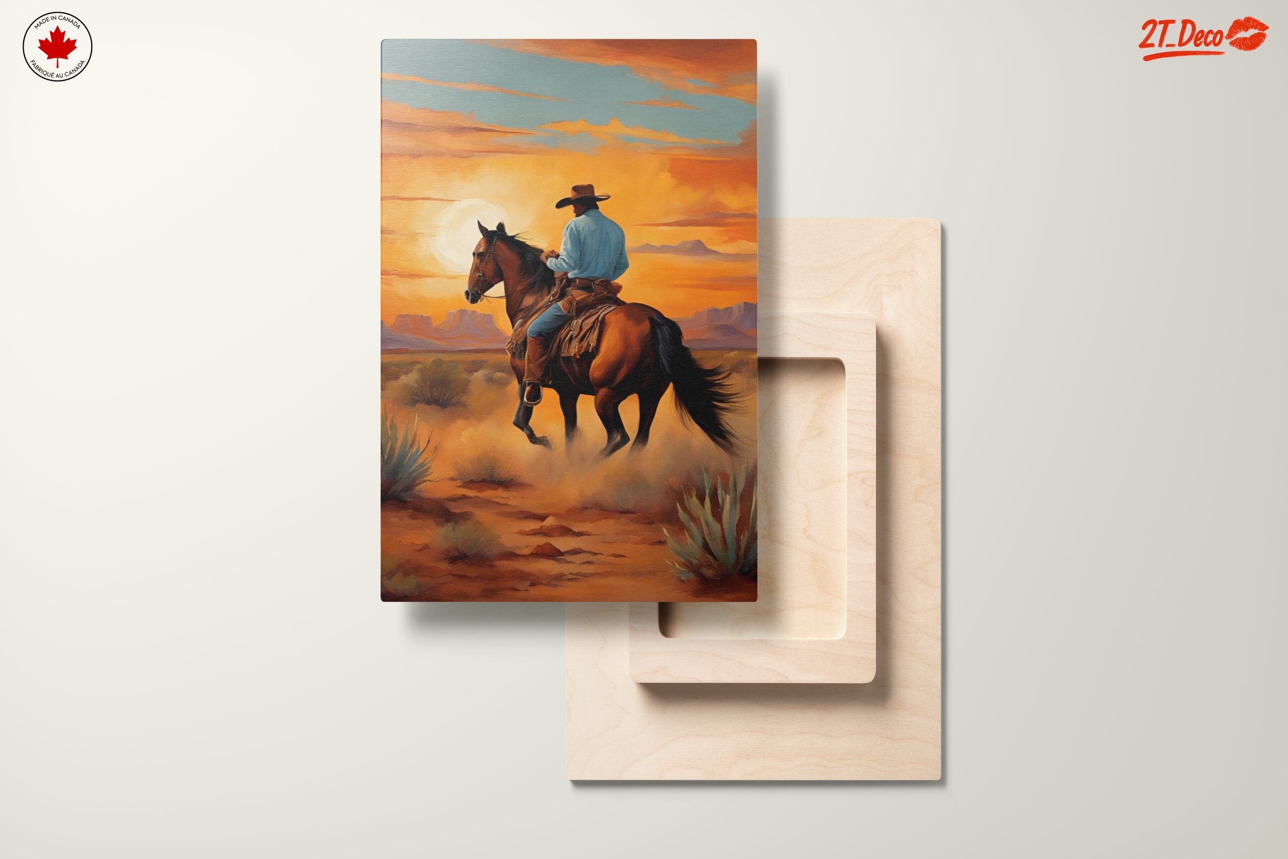 Cowboy Riding Through Sunset Landscape - Image 11