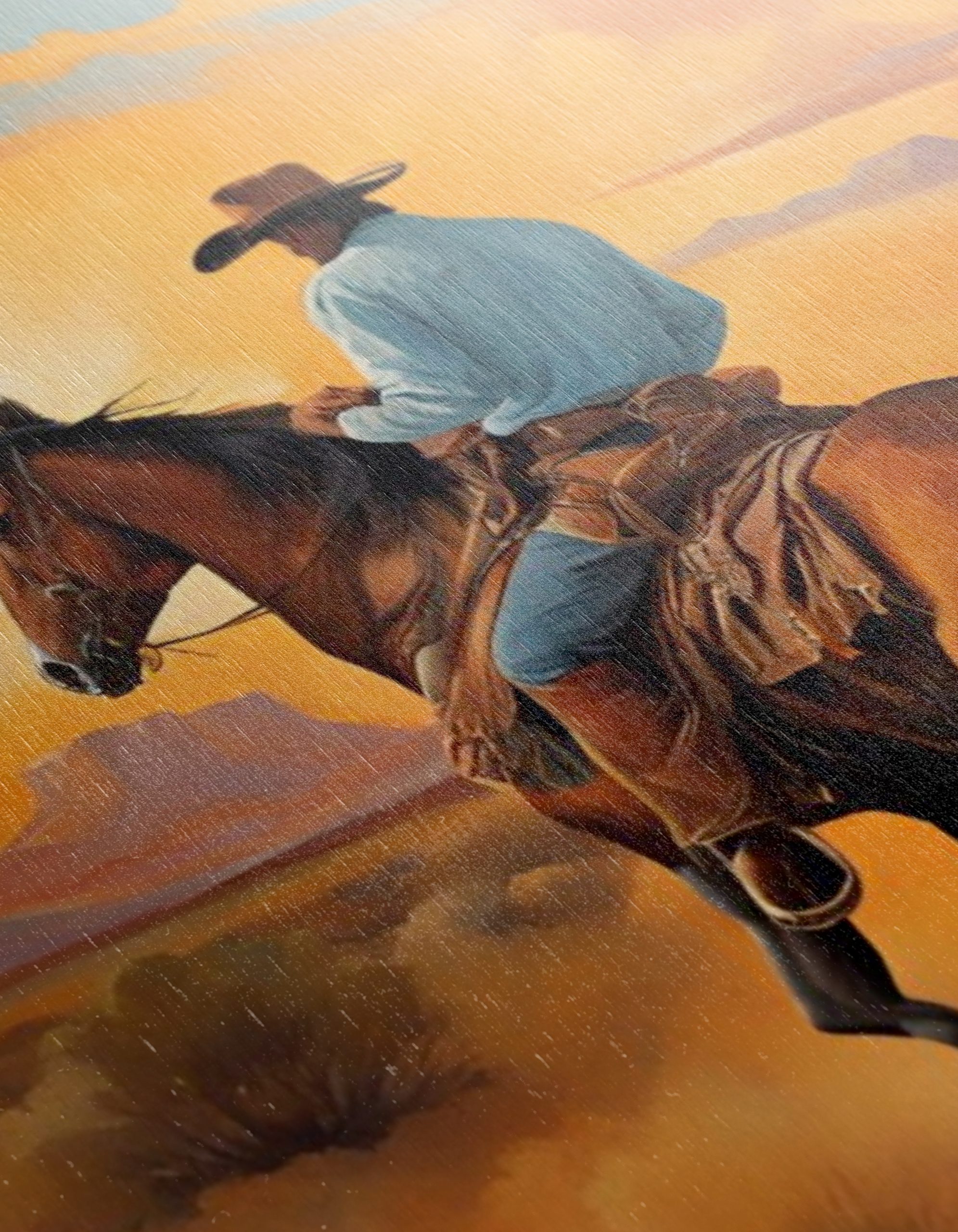Cowboy Riding Through Sunset Landscape - Image 12