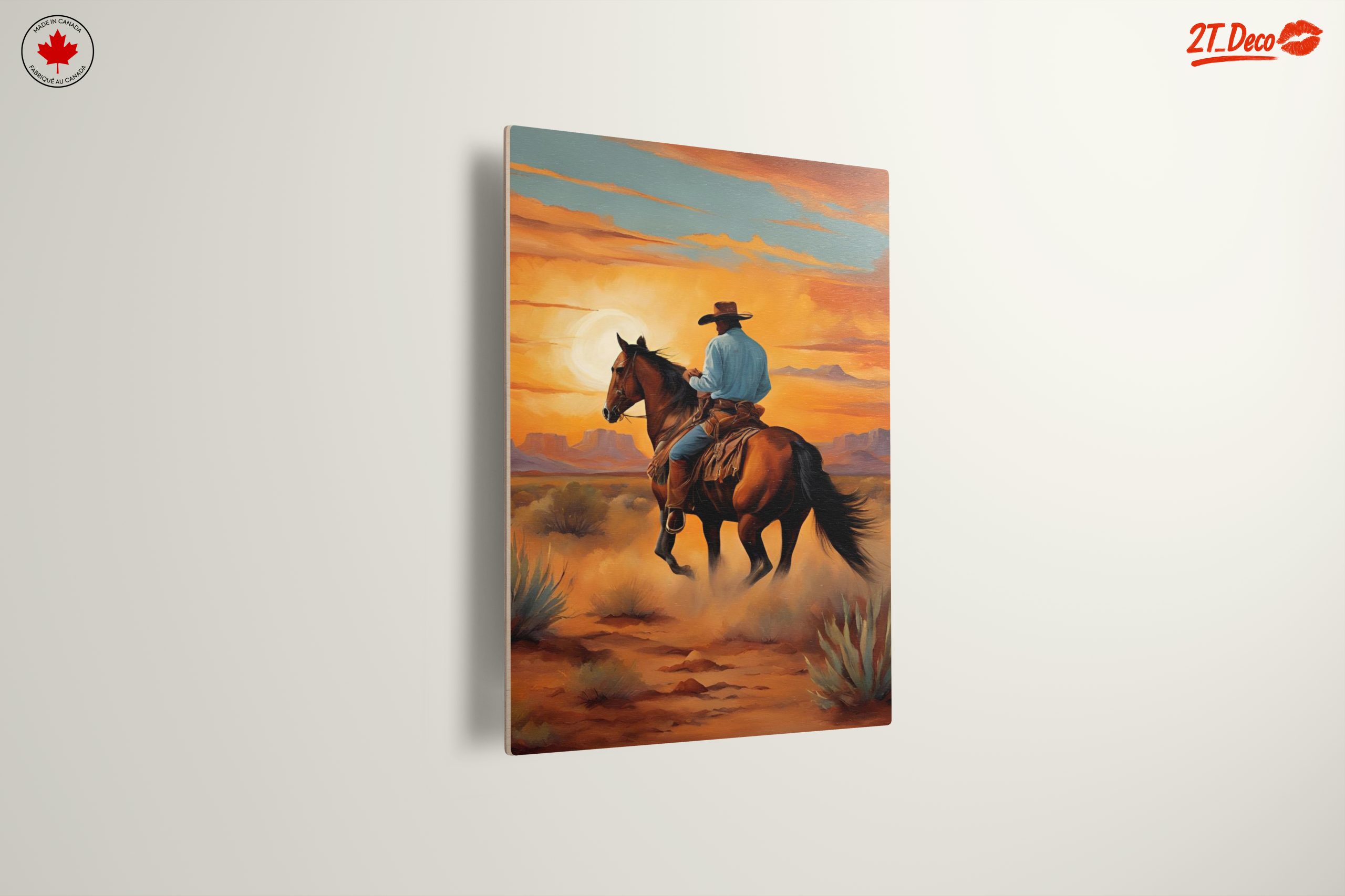 Cowboy Riding Through Sunset Landscape - Image 13
