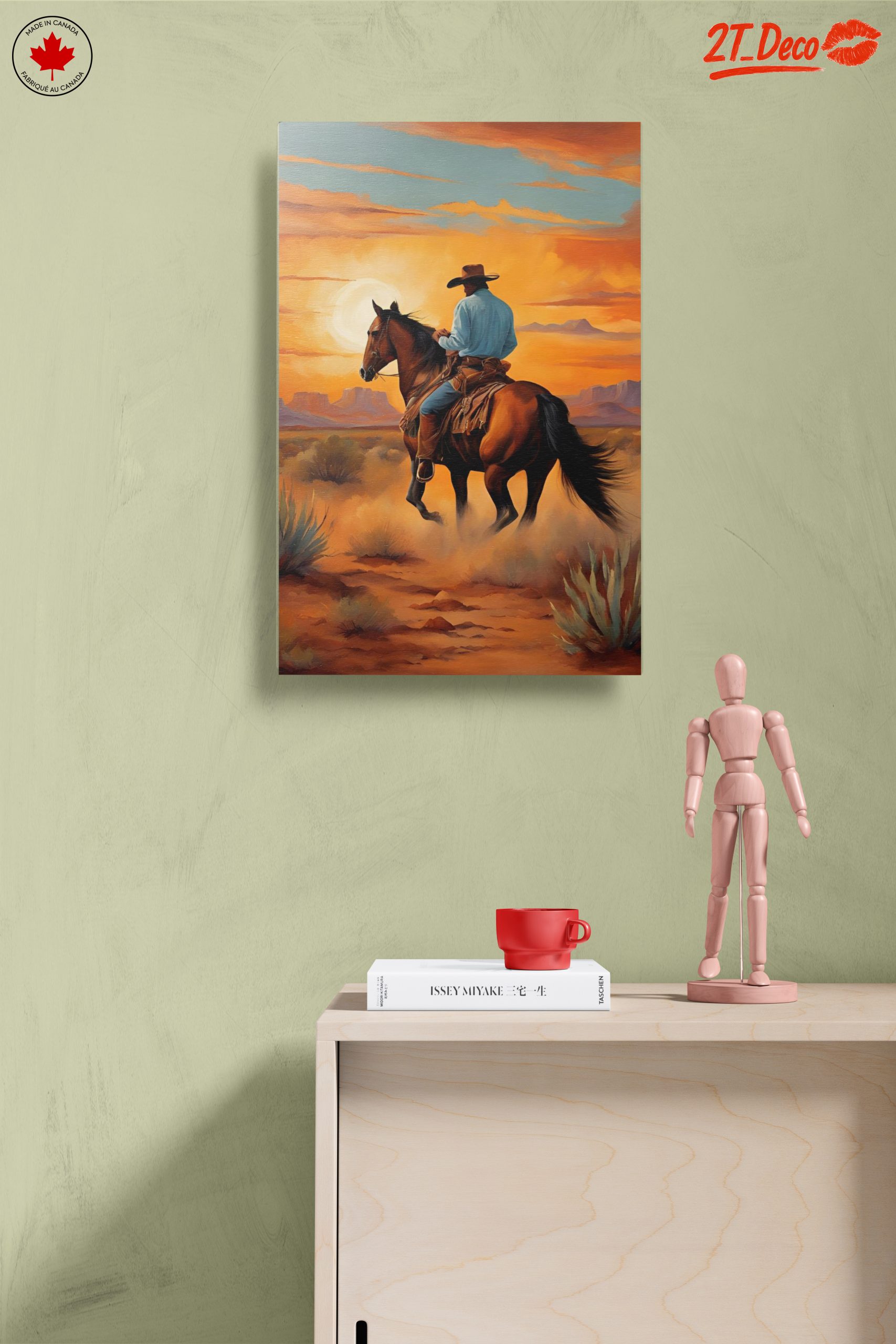 Cowboy Riding Through Sunset Landscape - Image 14