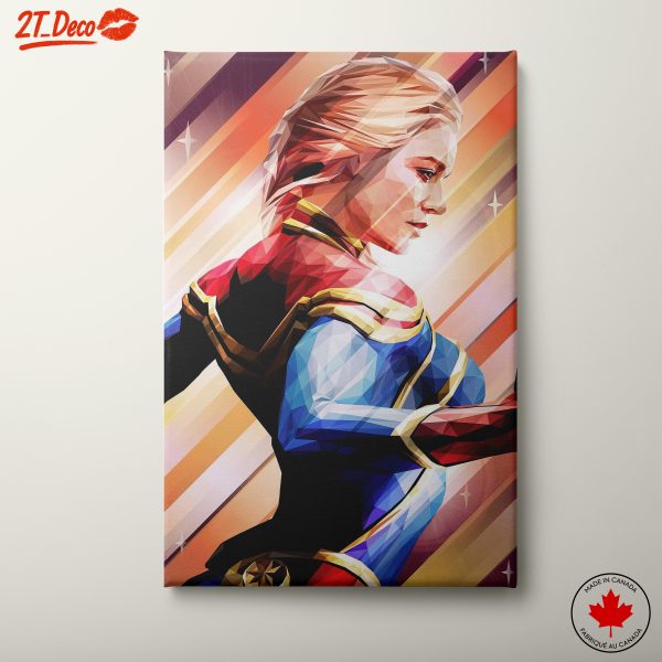 Captain Marvel: Bold Geometric Art Style