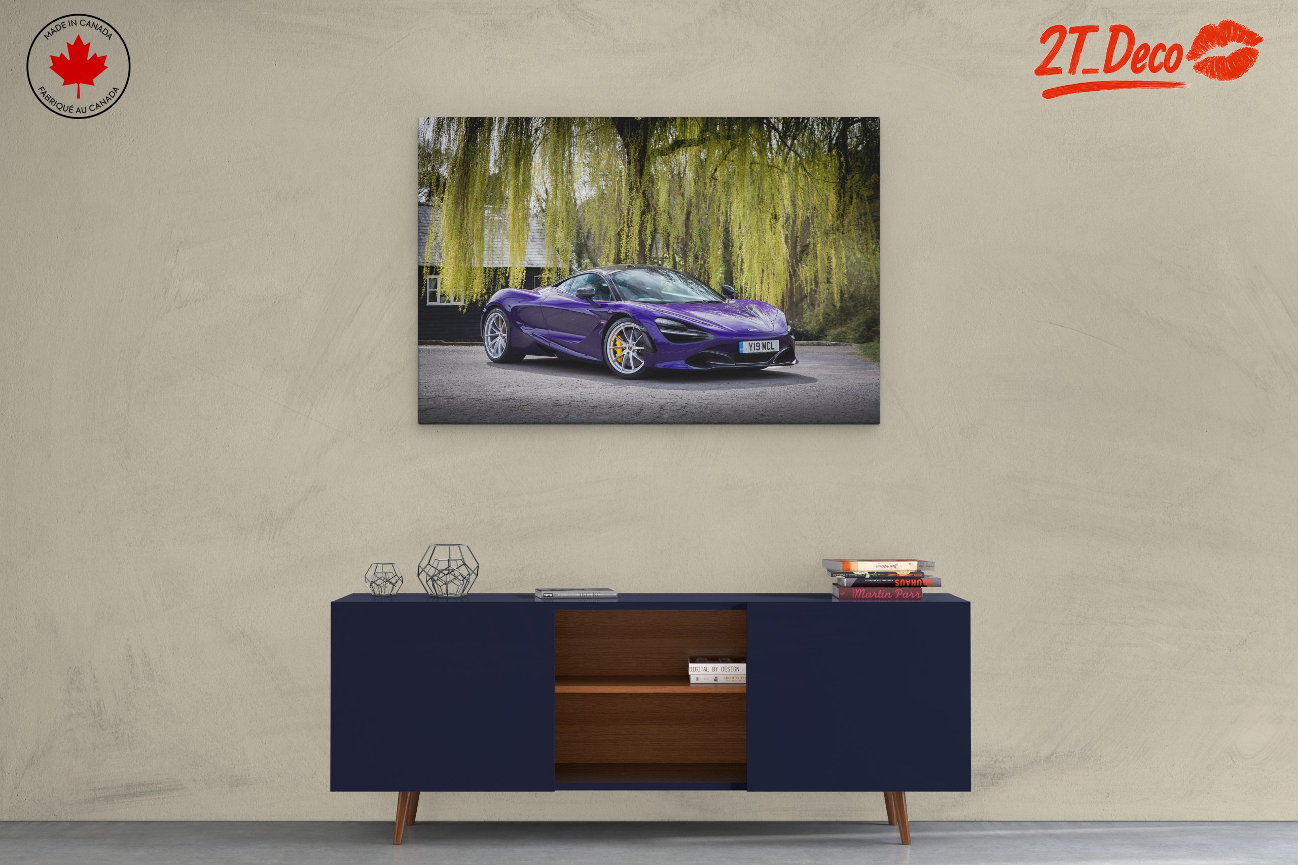Luxury Purple Sports Car in Nature - Image 3