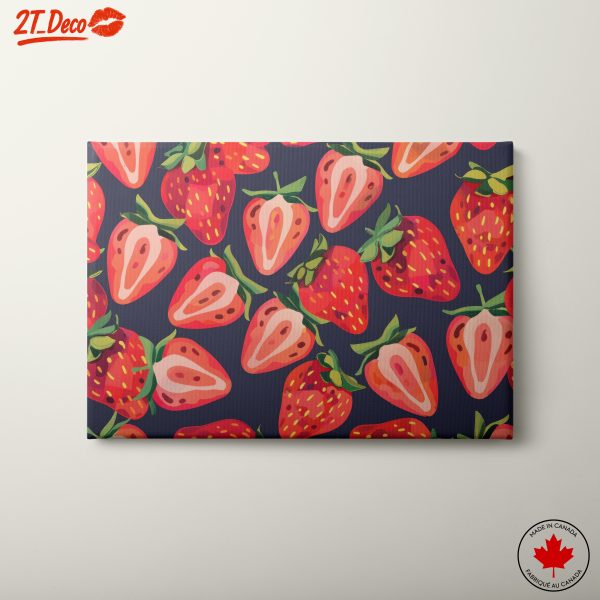 Strawberry Fruit Pattern Art for Modern Decor