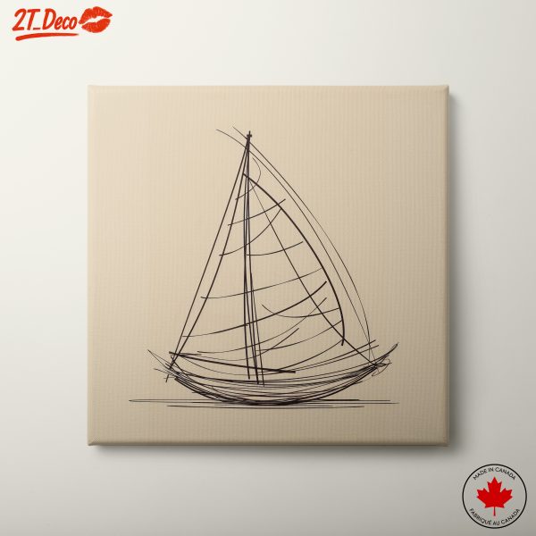 Stylized Sailboat Line Art