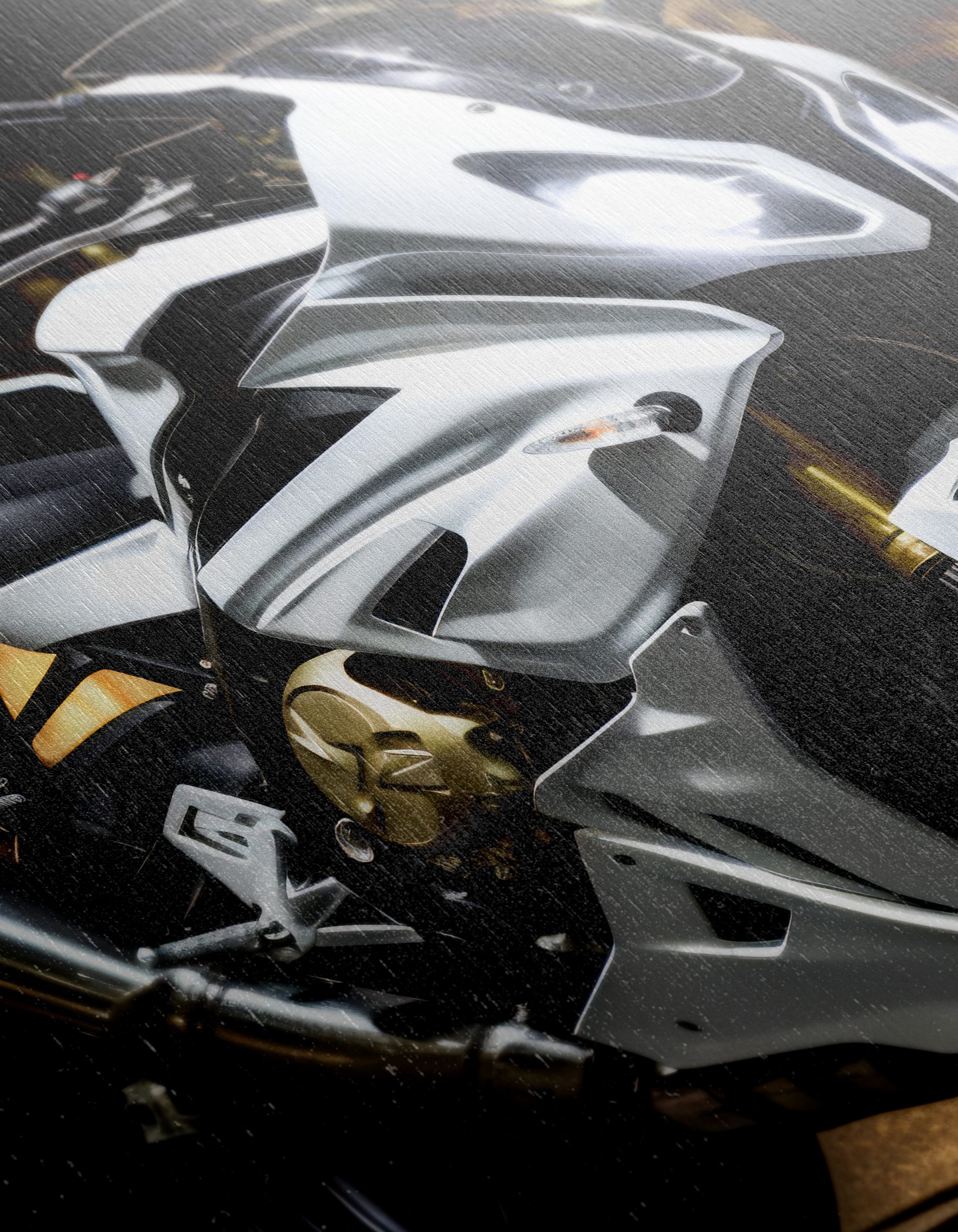 Sleek White Motorcycle at Night 2 - Image 12