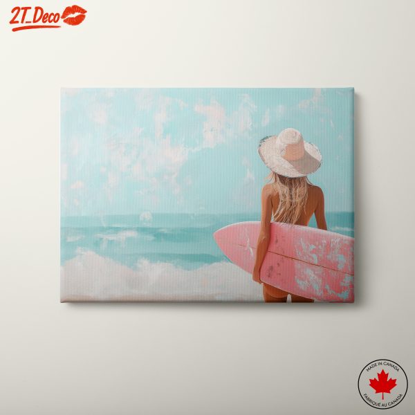 Girl Holding Surfboard at the Beach