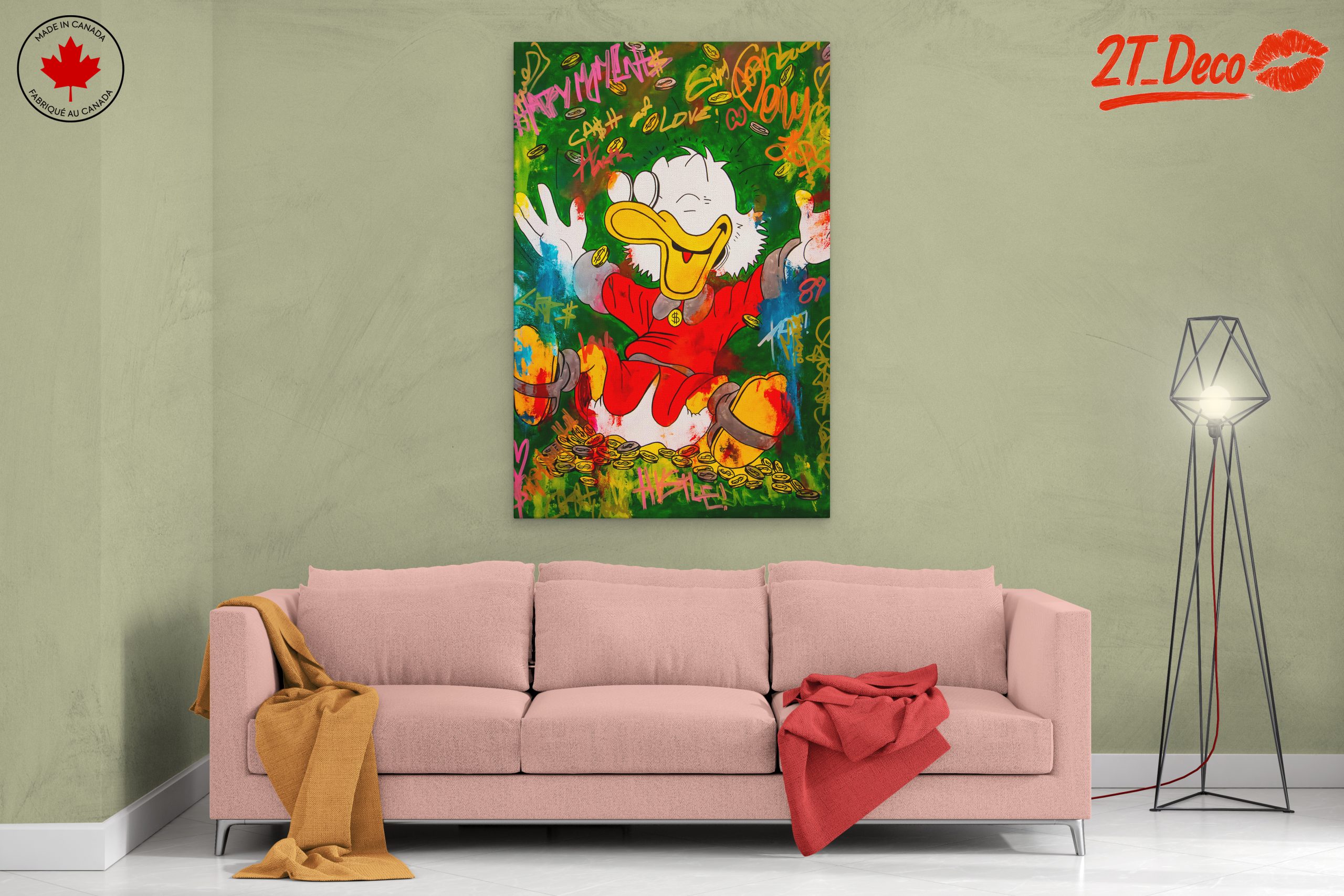 Cheerful Cartoon Character Surrounded by Coins - Image 2