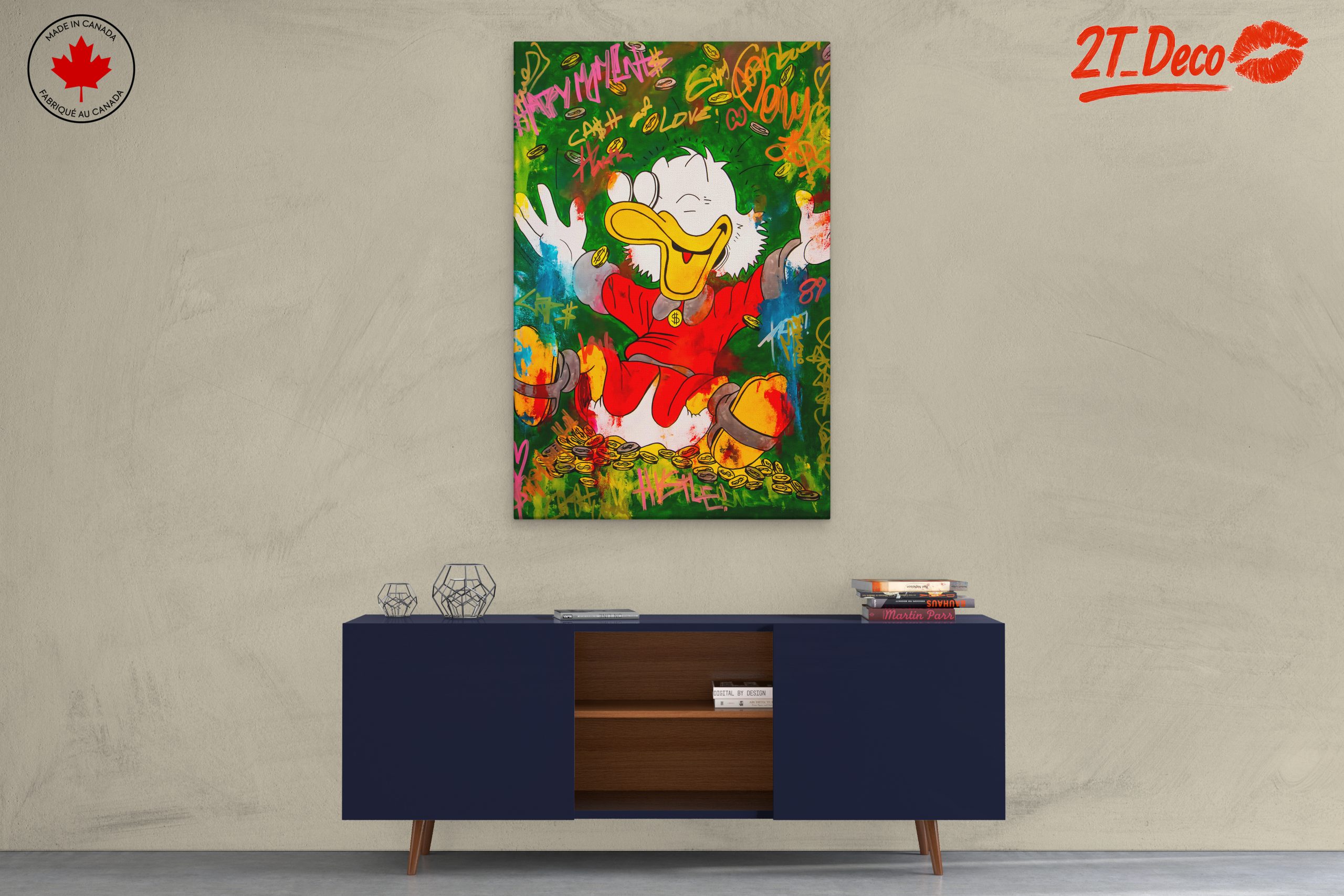 Cheerful Cartoon Character Surrounded by Coins - Image 3