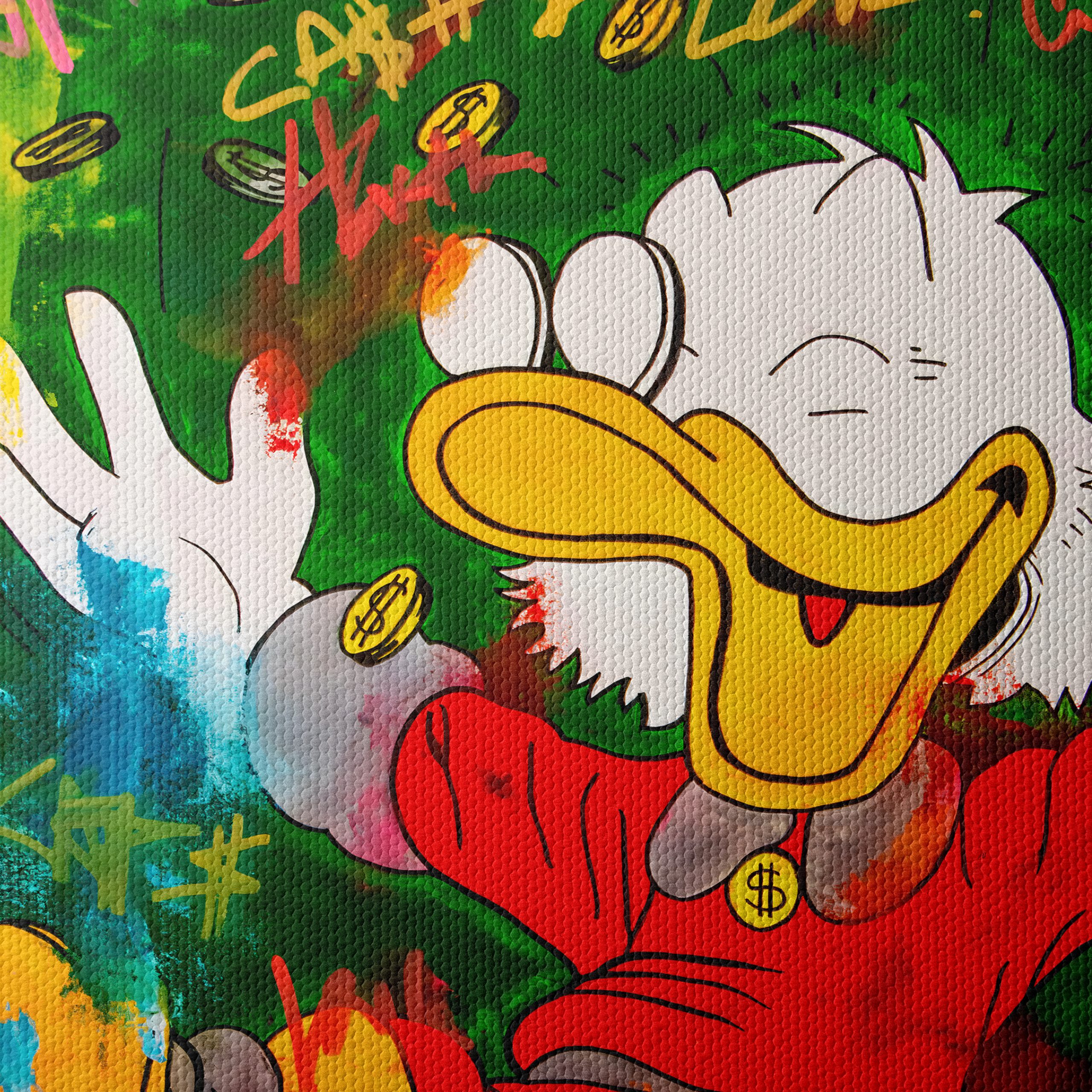 Cheerful Cartoon Character Surrounded by Coins - Image 4
