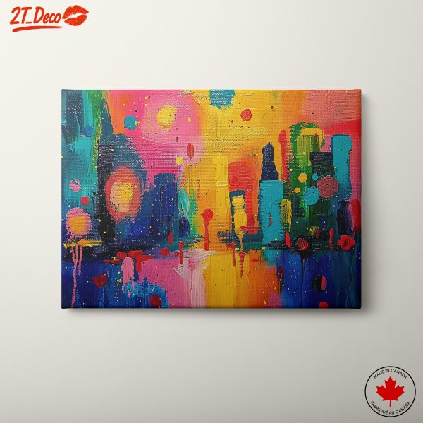 Vibrant Colorful Cityscape Artwork