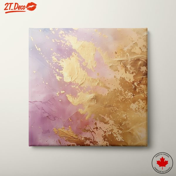 Elegant Abstract Artwork with Gold and Pastel Shades