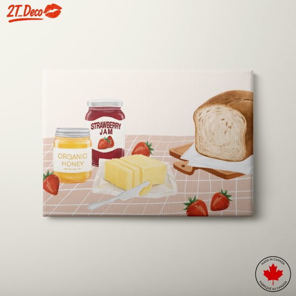 Artistic Depiction of Strawberry Jam and Honey