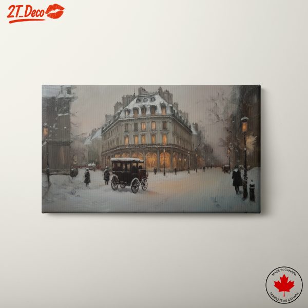 Winter Cityscape in Snowy Paris