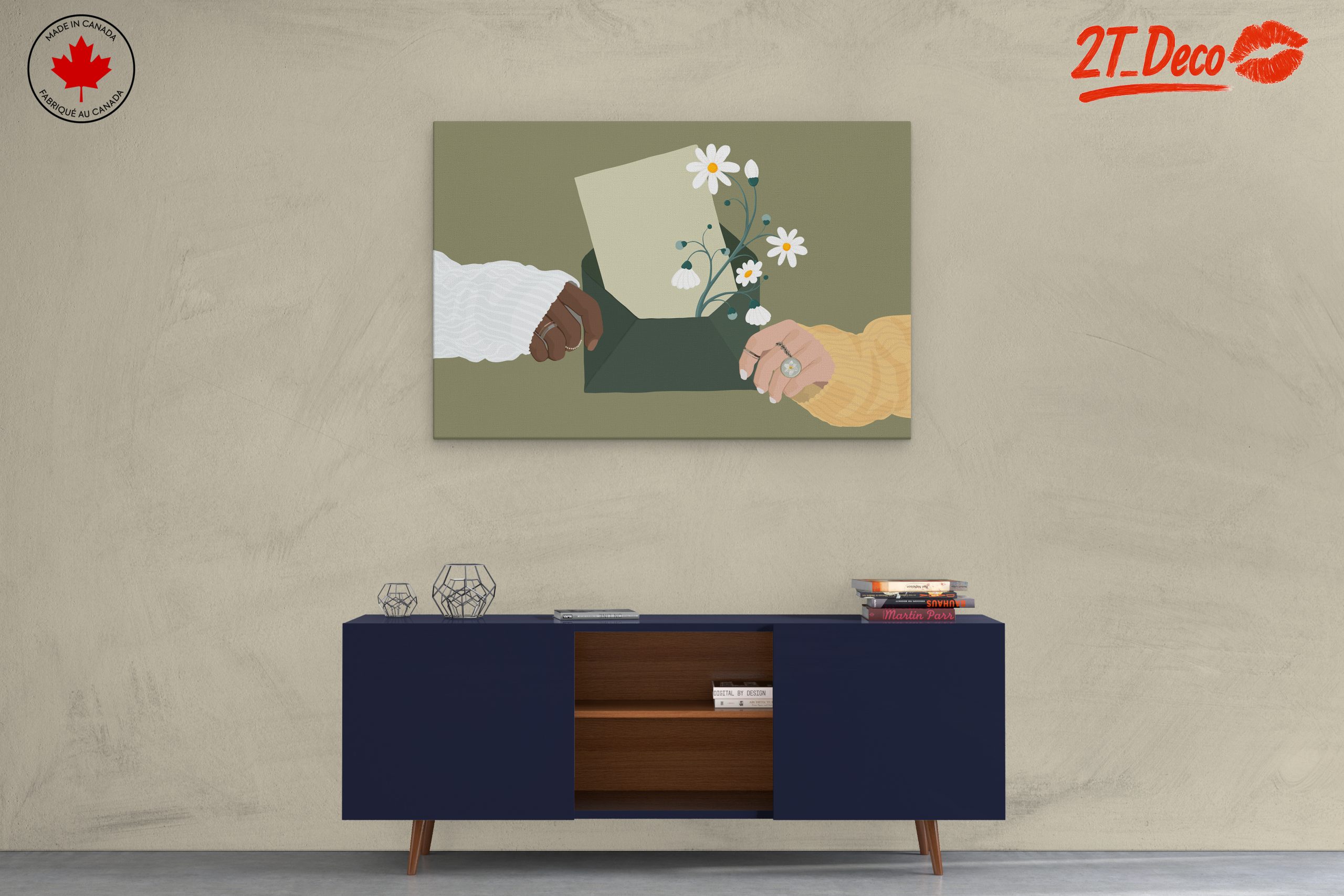 Modern Portrait of Hands with Flowers - Image 3