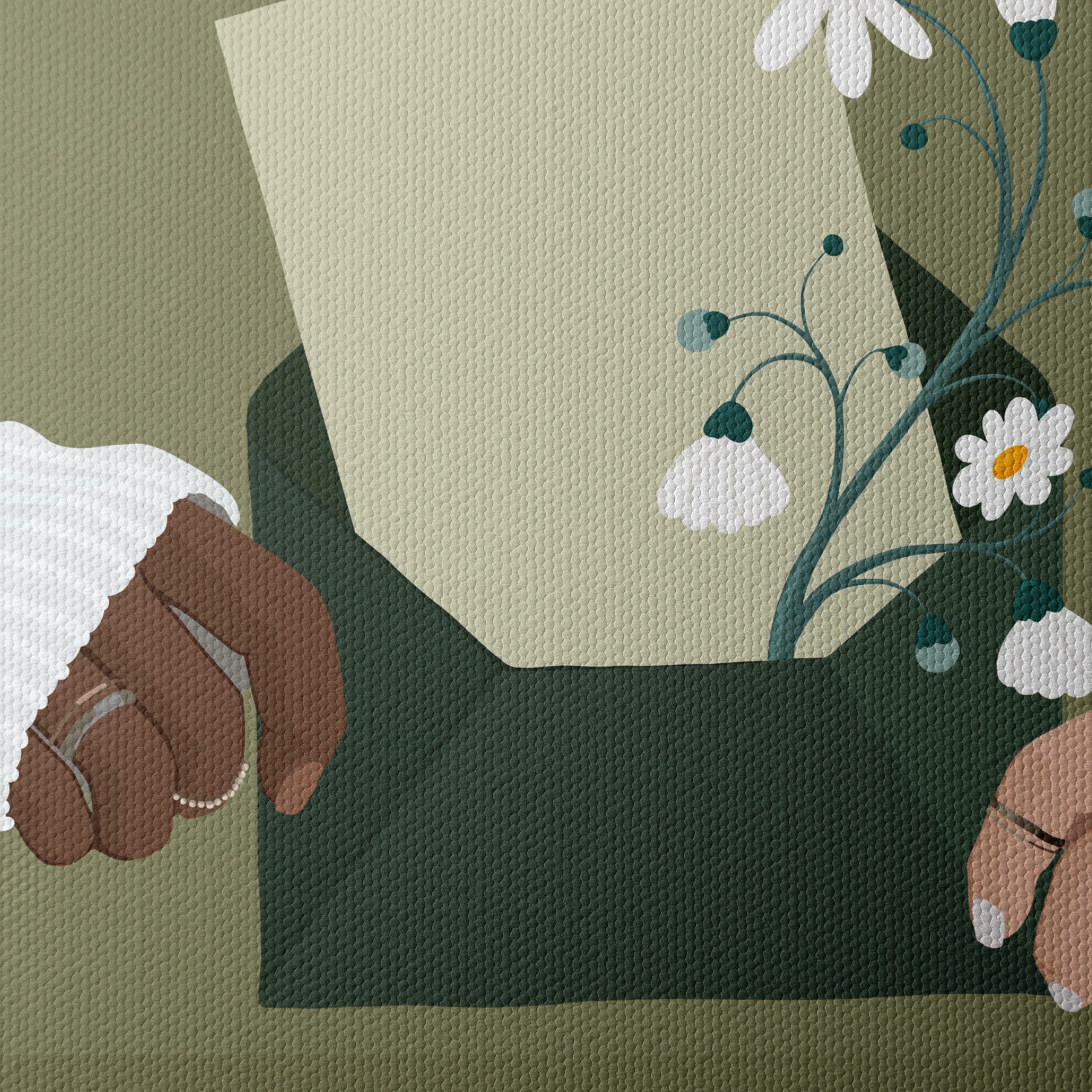 Modern Portrait of Hands with Flowers - Image 4
