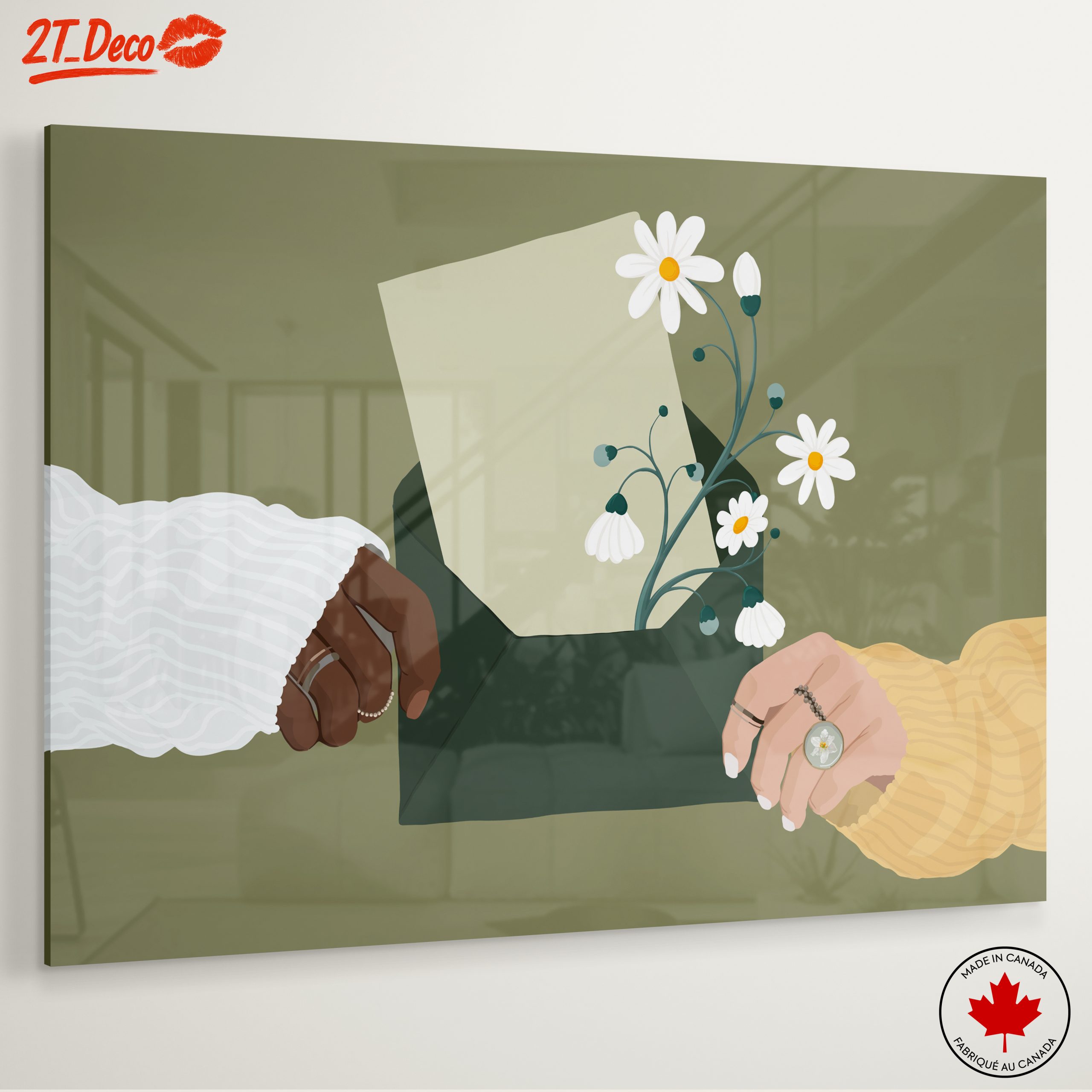 Modern Portrait of Hands with Flowers - Image 6