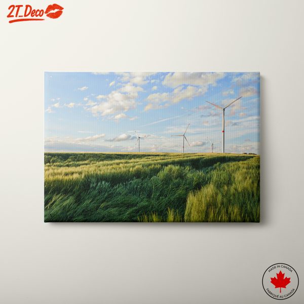 Scenic Wind Turbines in Lush Landscape