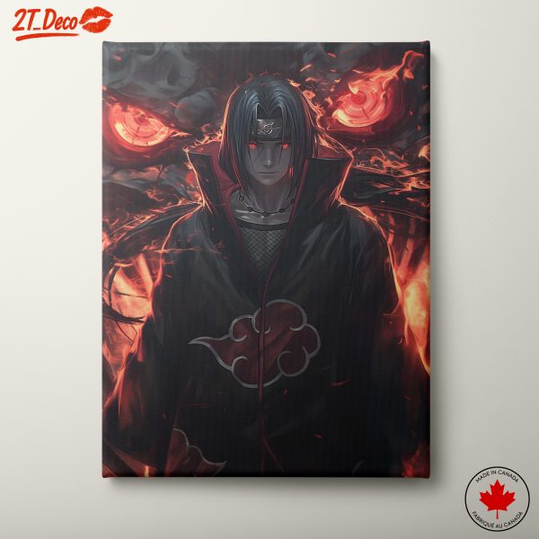 Epic Naruto Character Art in Fiery Background