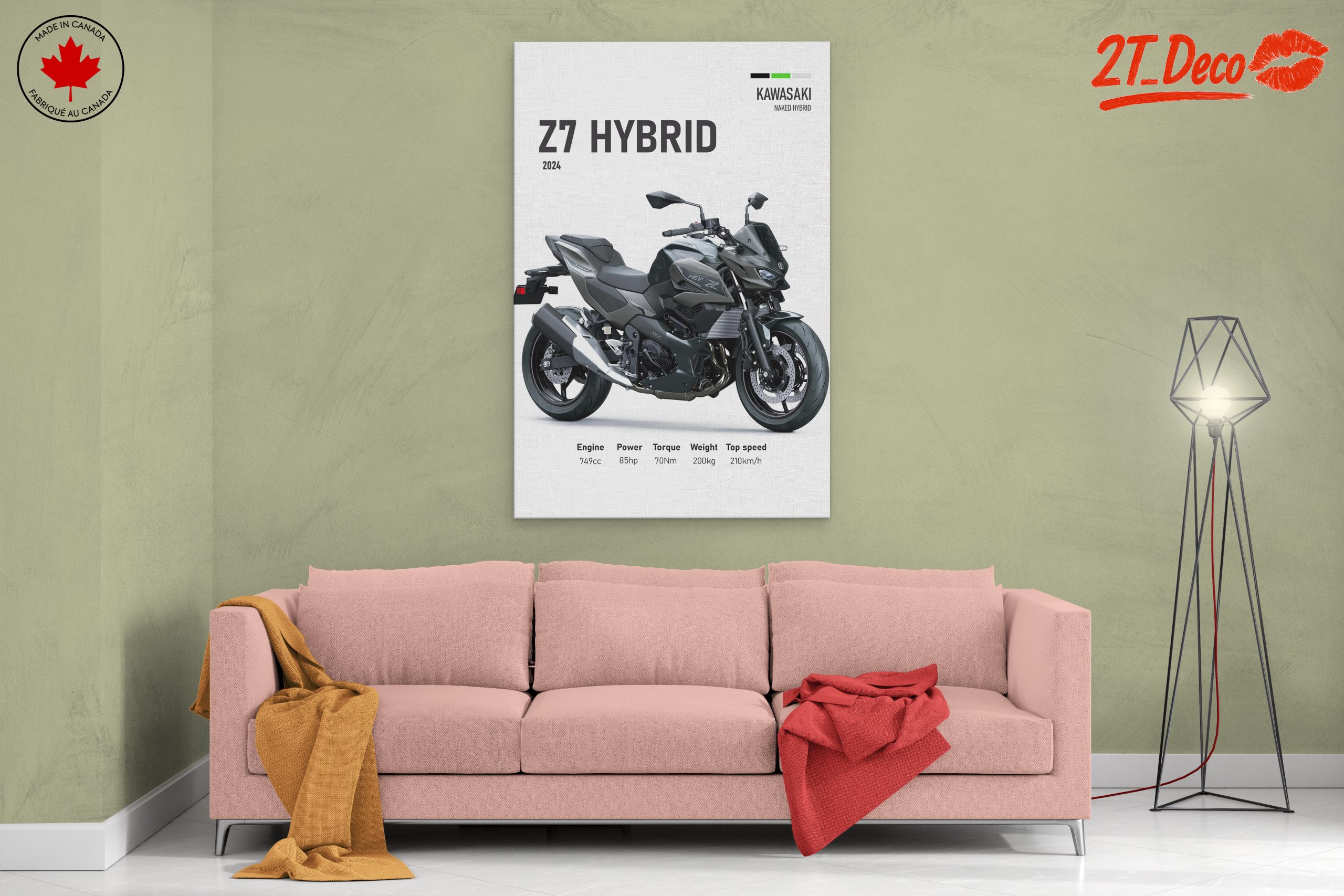 Kawasaki Z7 Hybrid Motorcycle Art 2 - Image 2