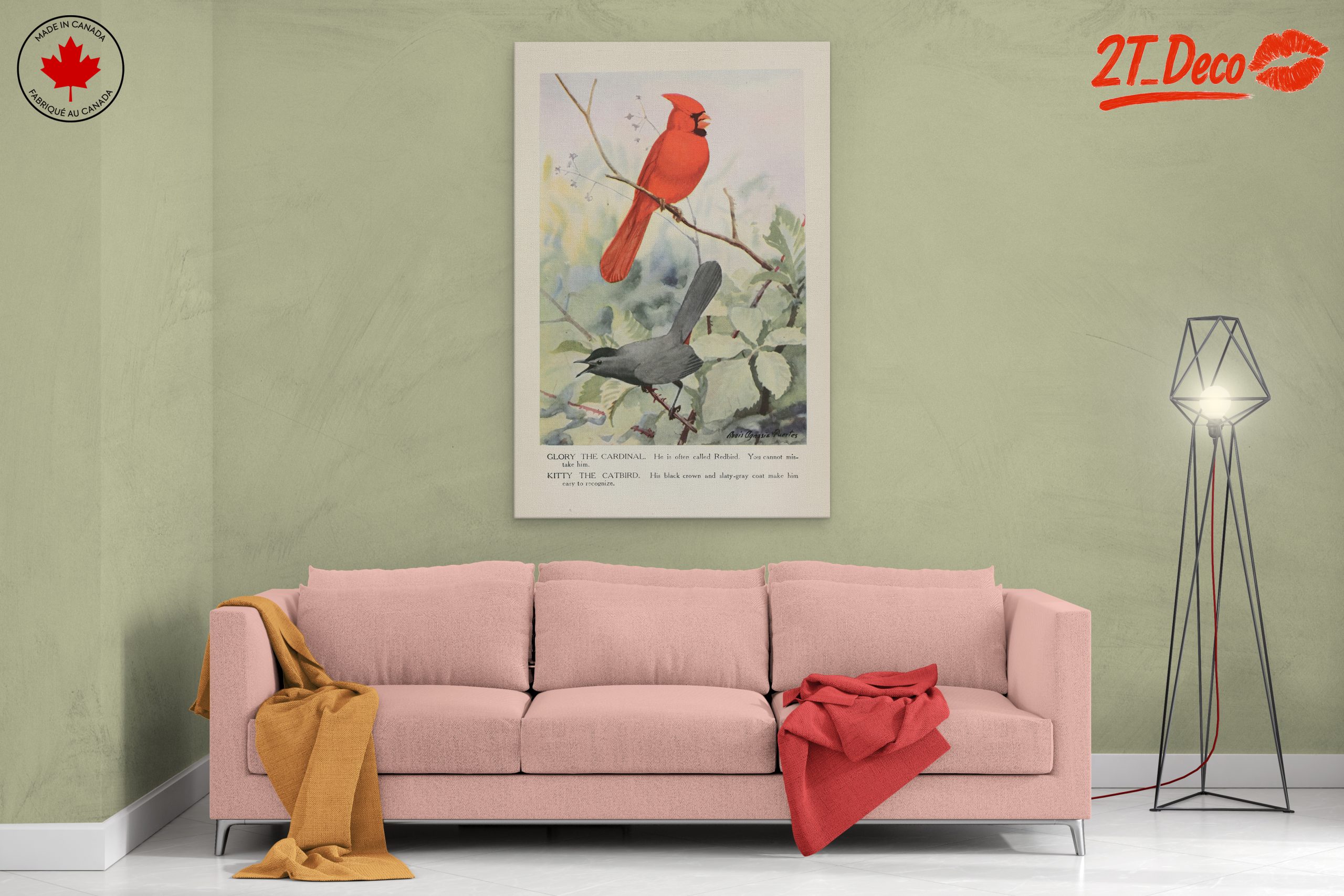 Cardinal and Catbird Art Illustration - Image 2