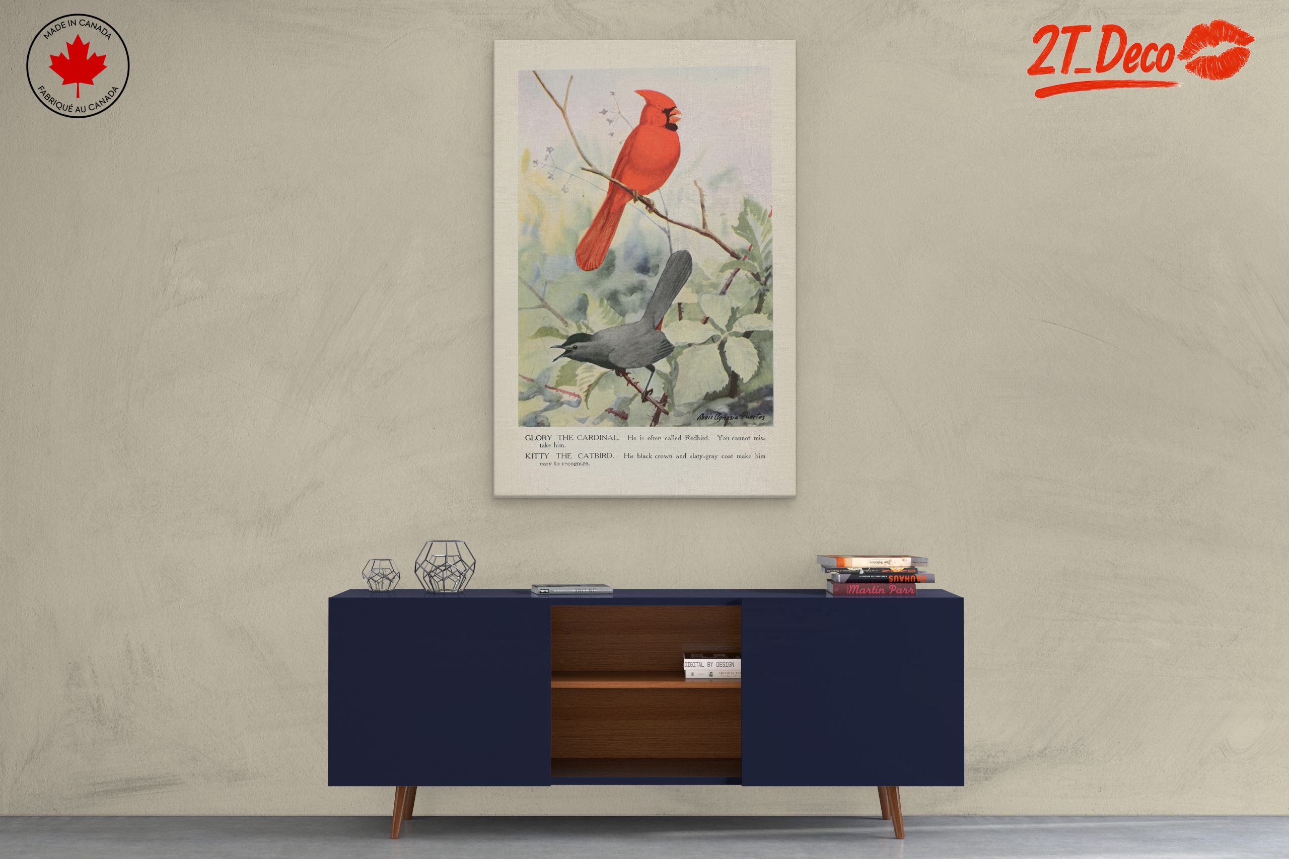 Cardinal and Catbird Art Illustration - Image 3