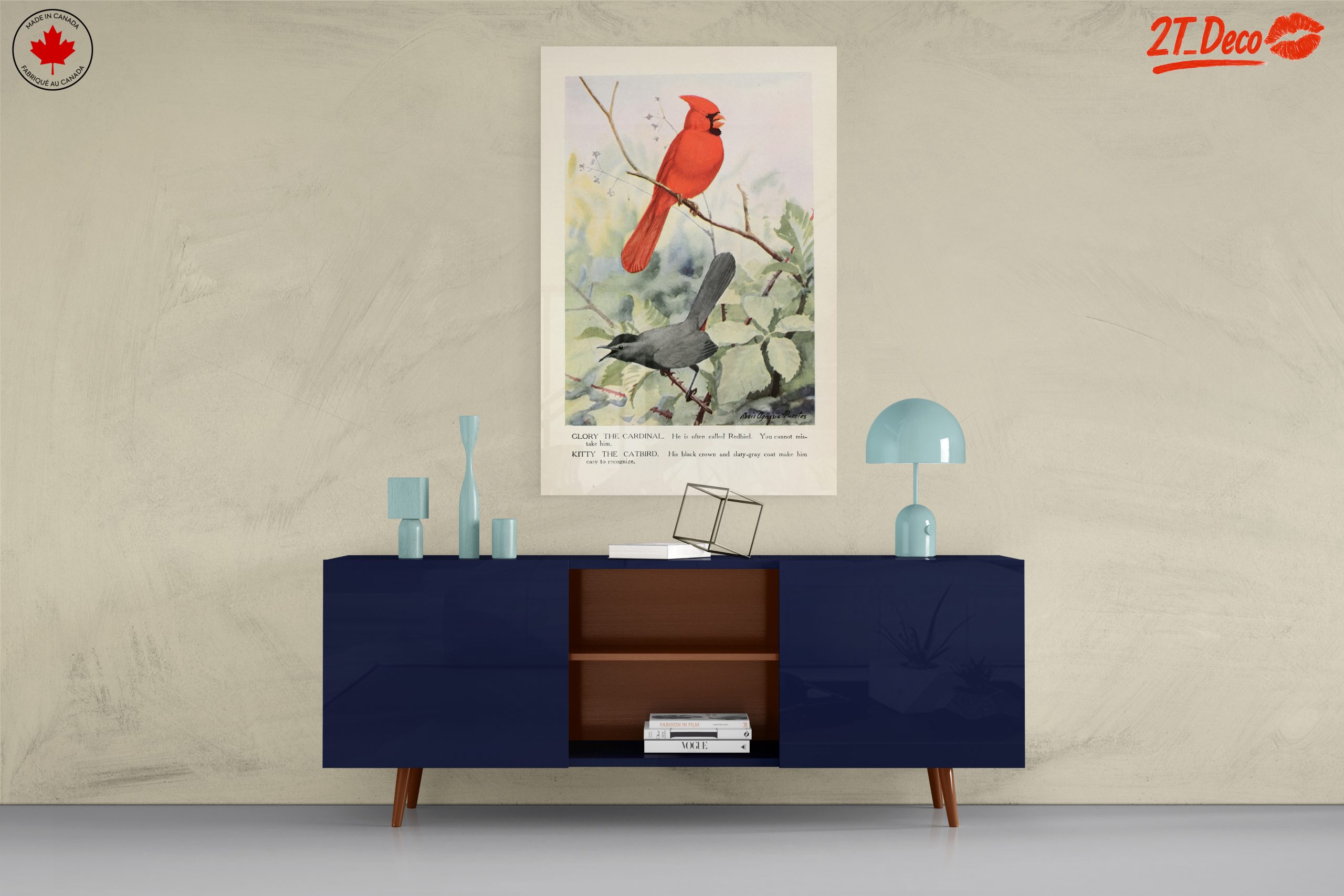 Cardinal and Catbird Art Illustration - Image 8