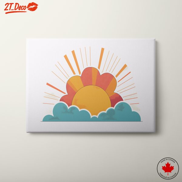 Vibrant Abstract Cloud and Sun Art