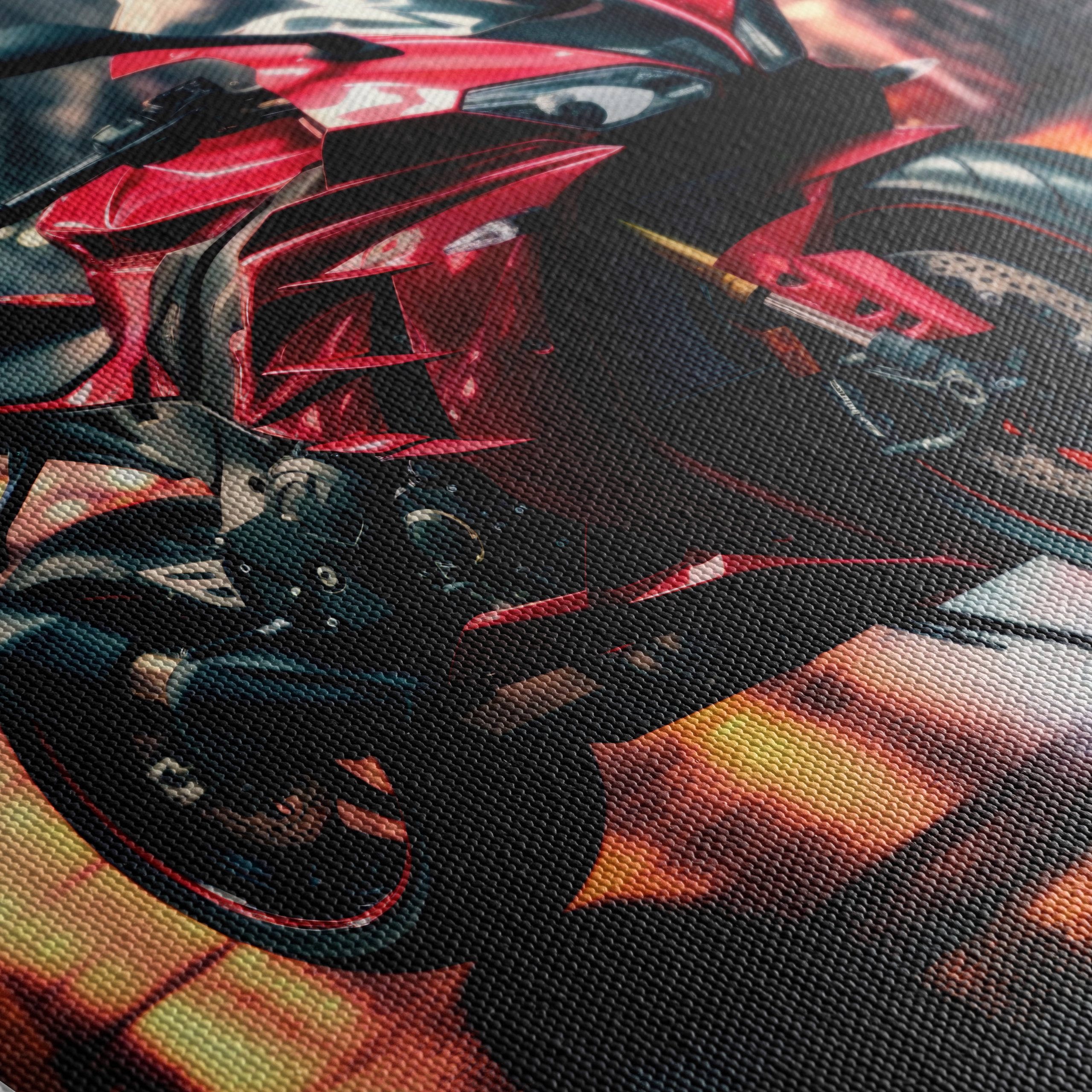 Red Sport Motorcycle in Urban Setting - Image 5