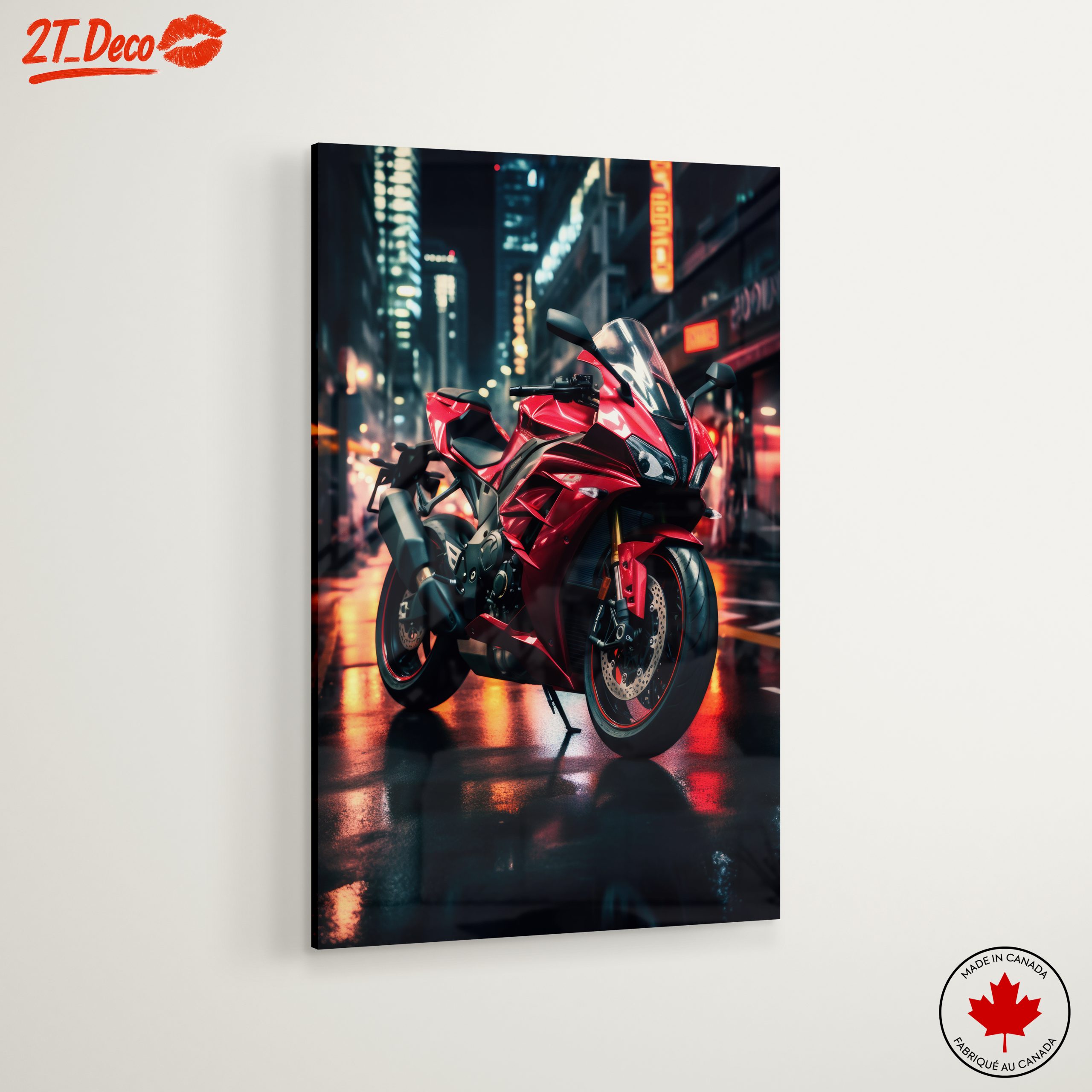 Red Sport Motorcycle in Urban Setting - Image 6