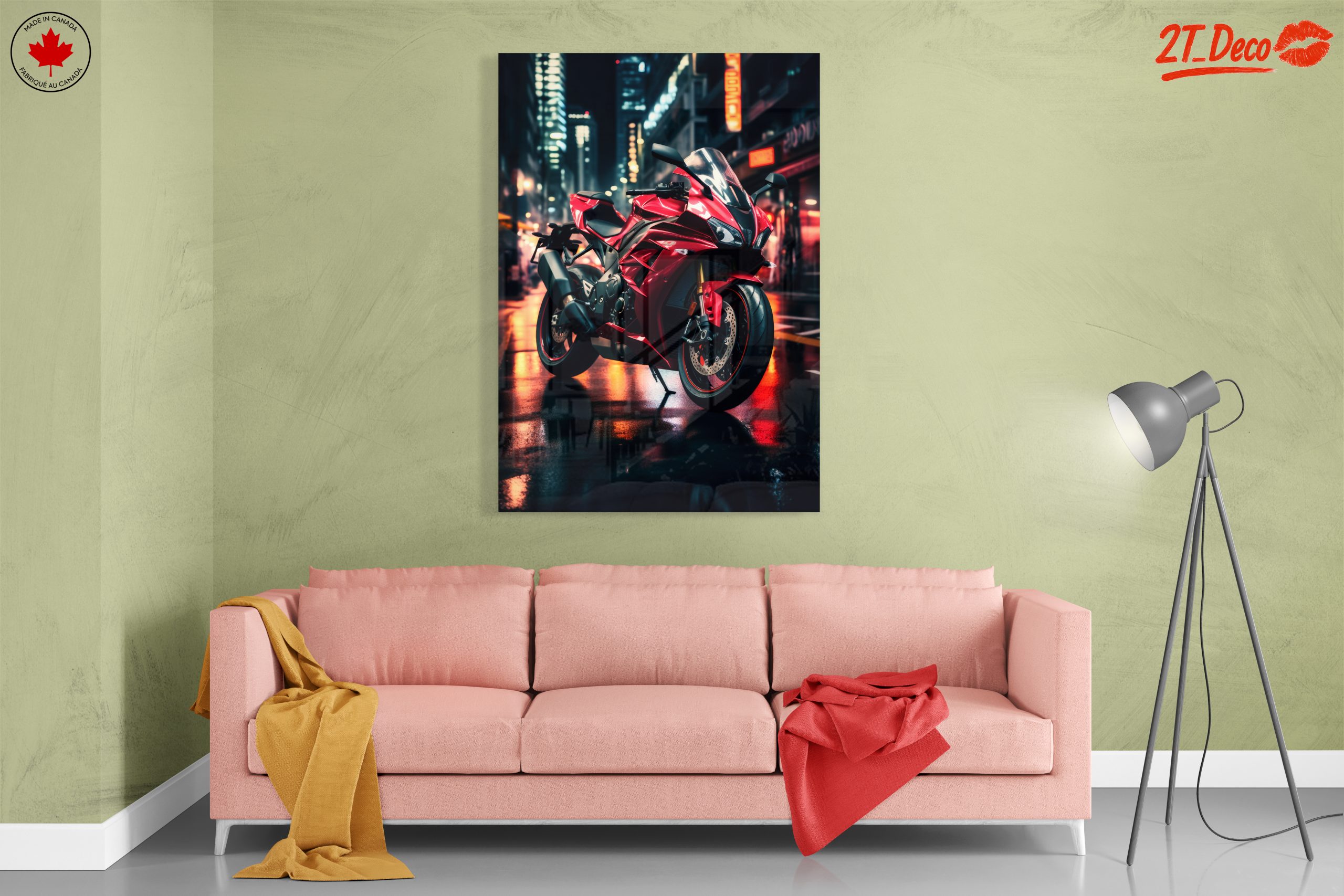 Red Sport Motorcycle in Urban Setting - Image 7