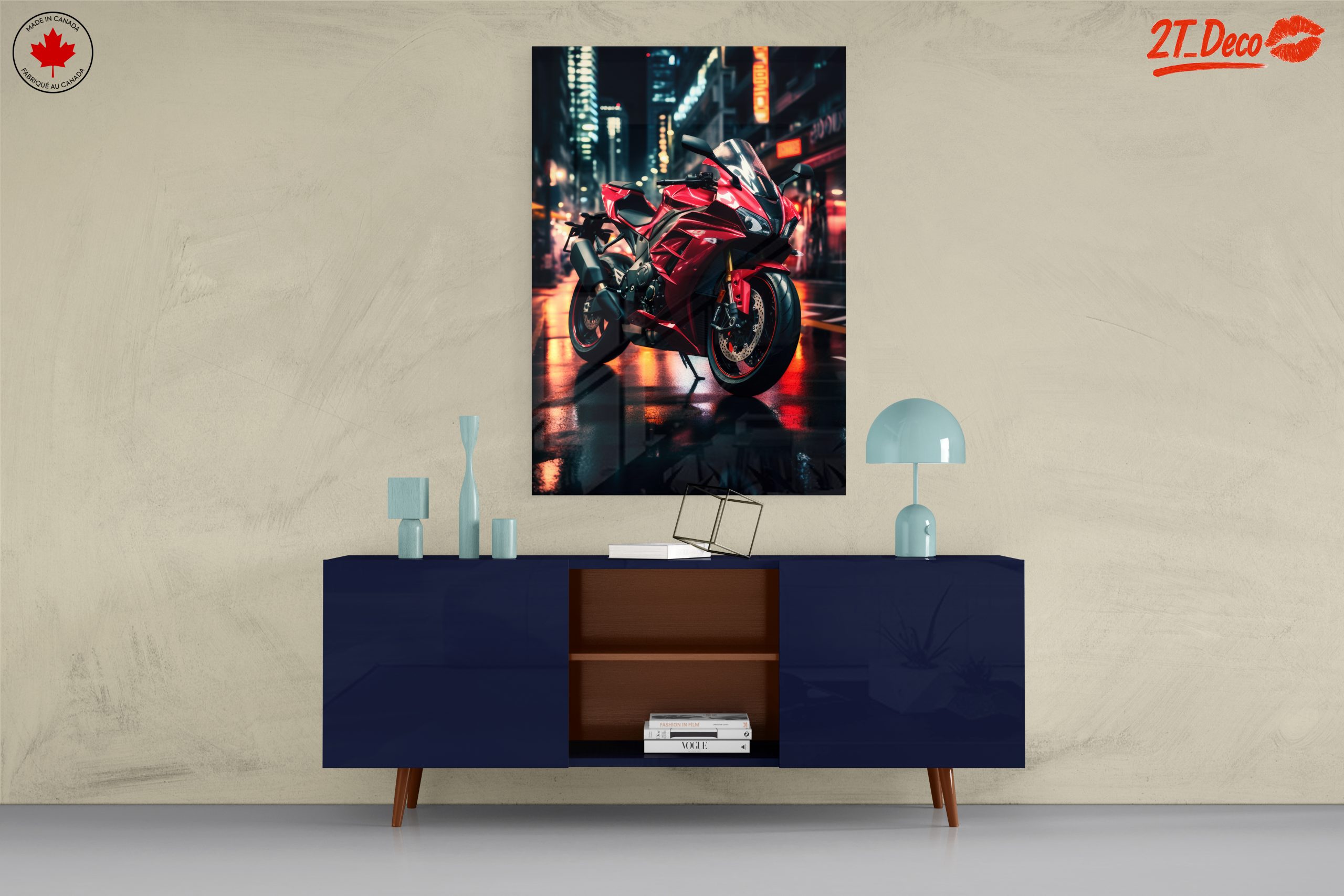 Red Sport Motorcycle in Urban Setting - Image 8