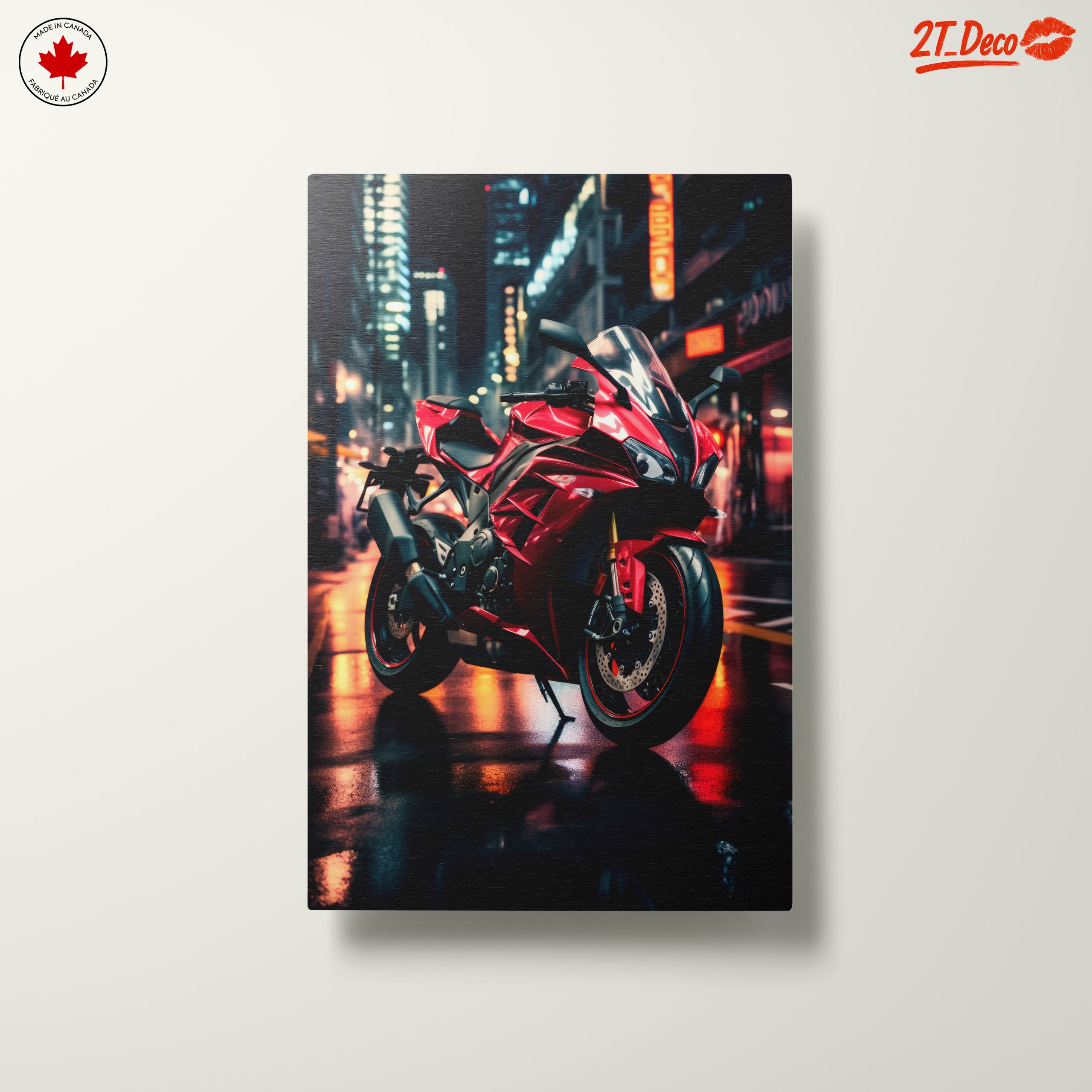 Red Sport Motorcycle in Urban Setting - Image 10