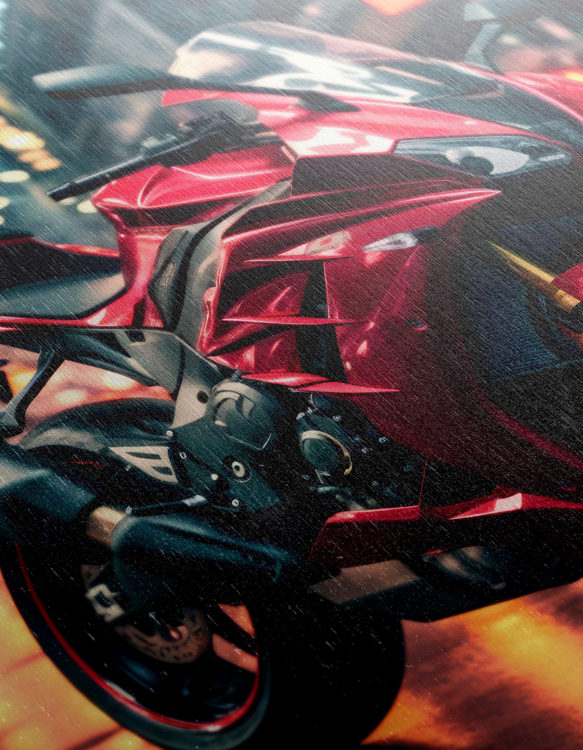 Red Sport Motorcycle in Urban Setting - Image 12