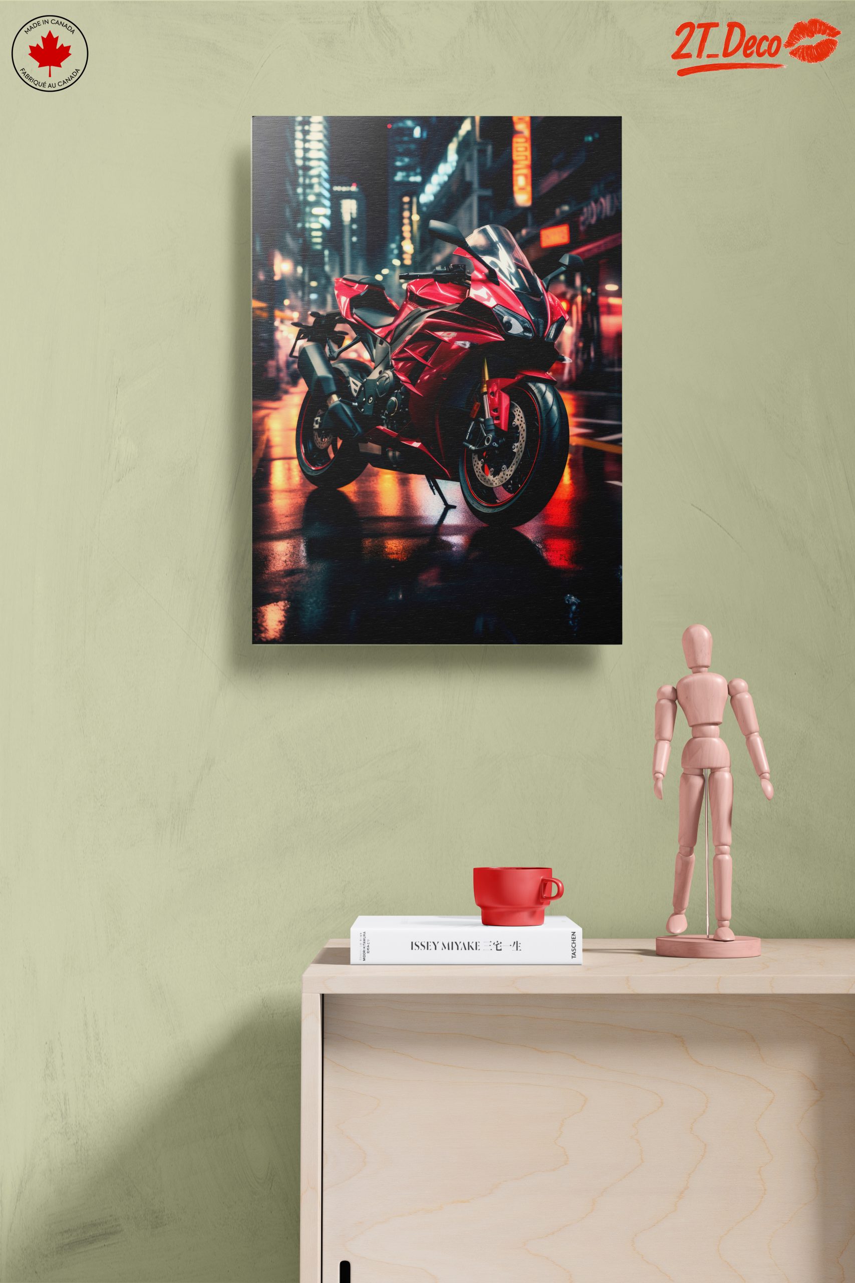 Red Sport Motorcycle in Urban Setting - Image 14