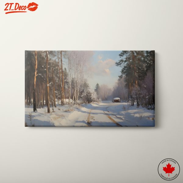 Winter Landscape with Snowy Pine Trees