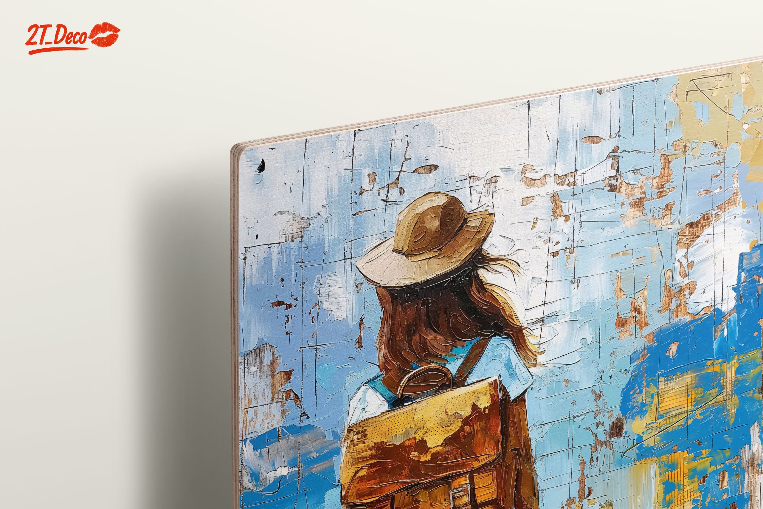 Woman with Backpack Against Colorful Background - Image 15
