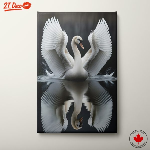 Elegant Swan with Wings Spread