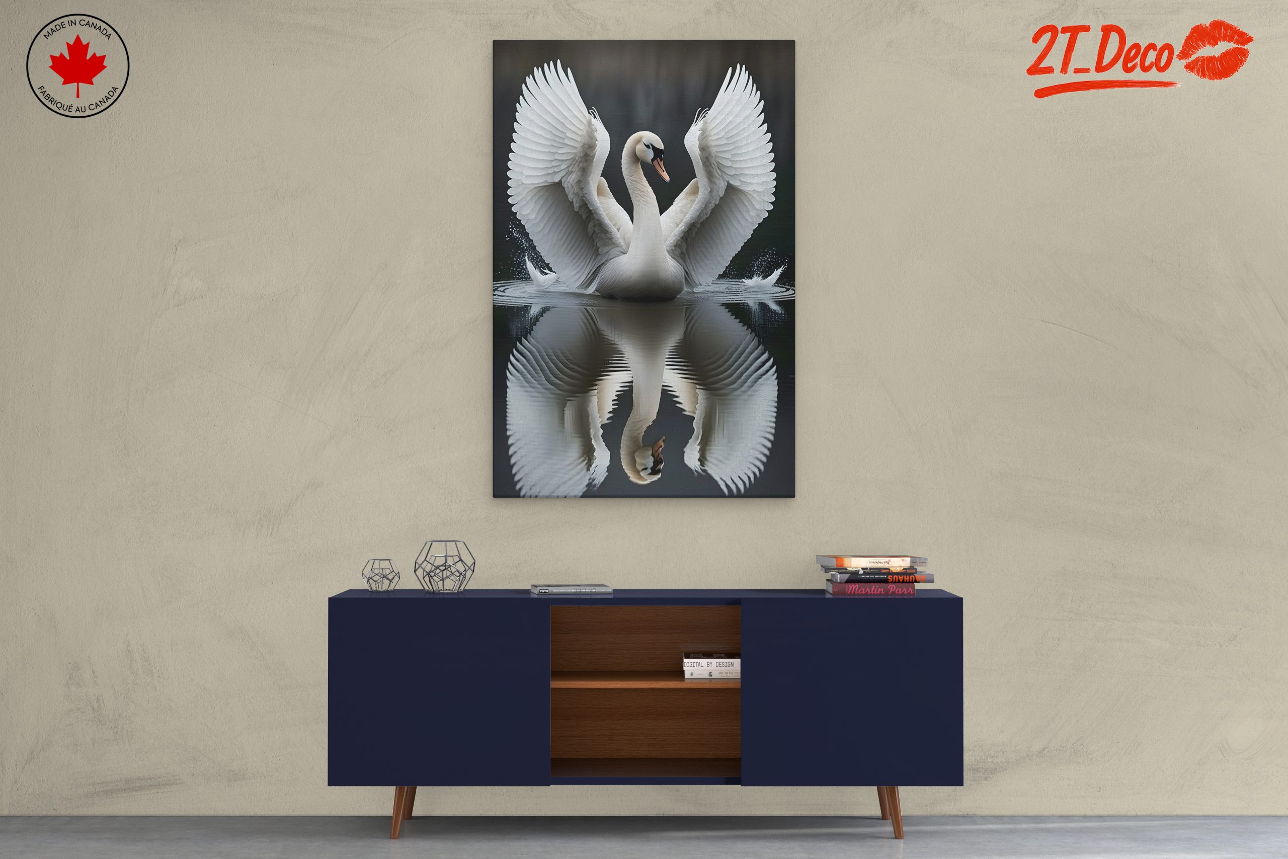 Elegant Swan with Wings Spread - Image 3