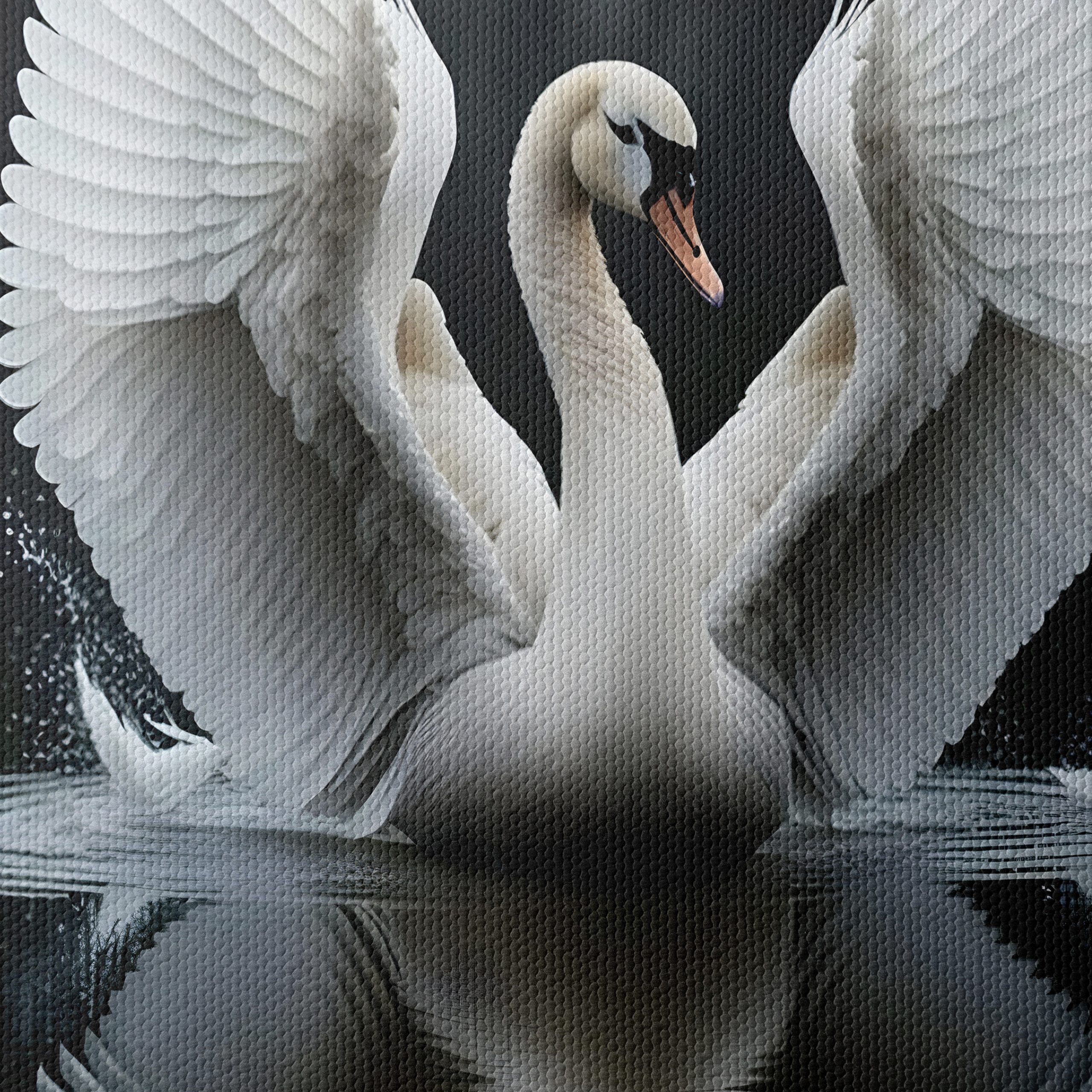 Elegant Swan with Wings Spread - Image 4